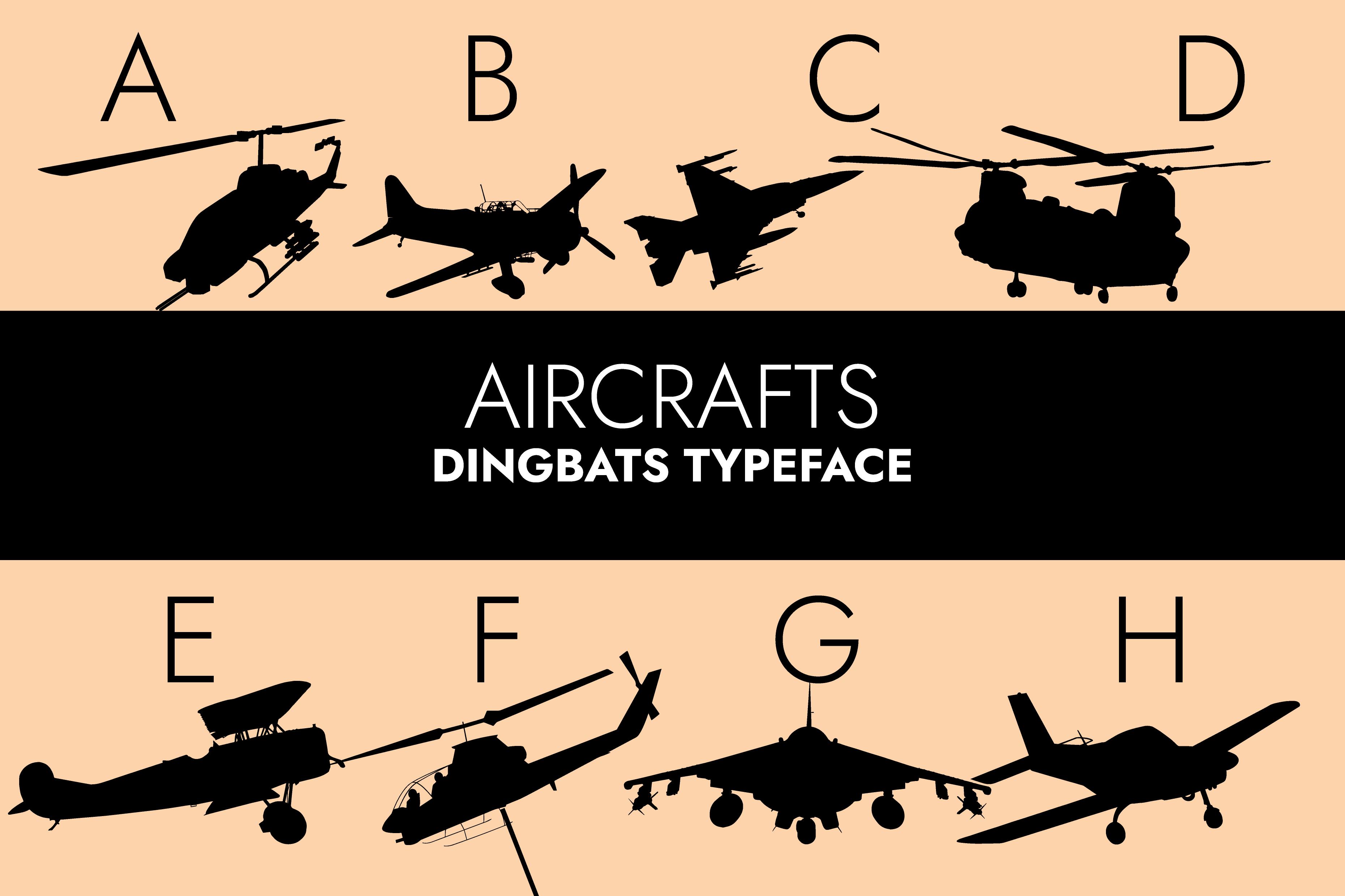 Aircrafts Silhouettes Font
