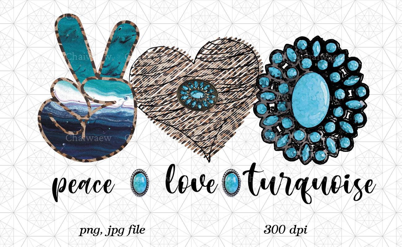 Peace Love Turquoise Western Jewerly