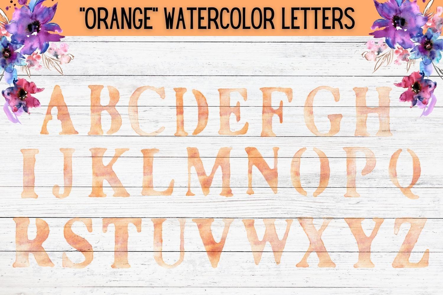 Orange Watercolor Letters