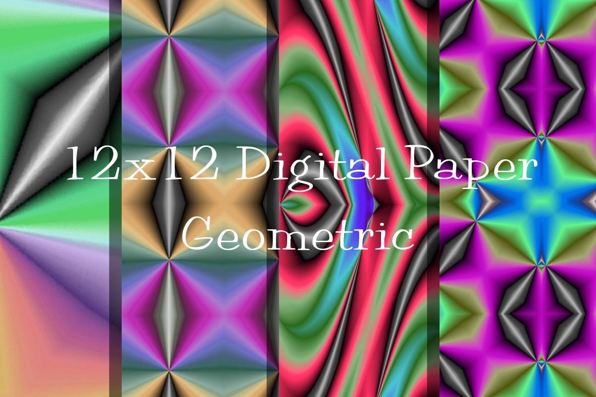 12x12 Digital Paper Geometric 100 Ct