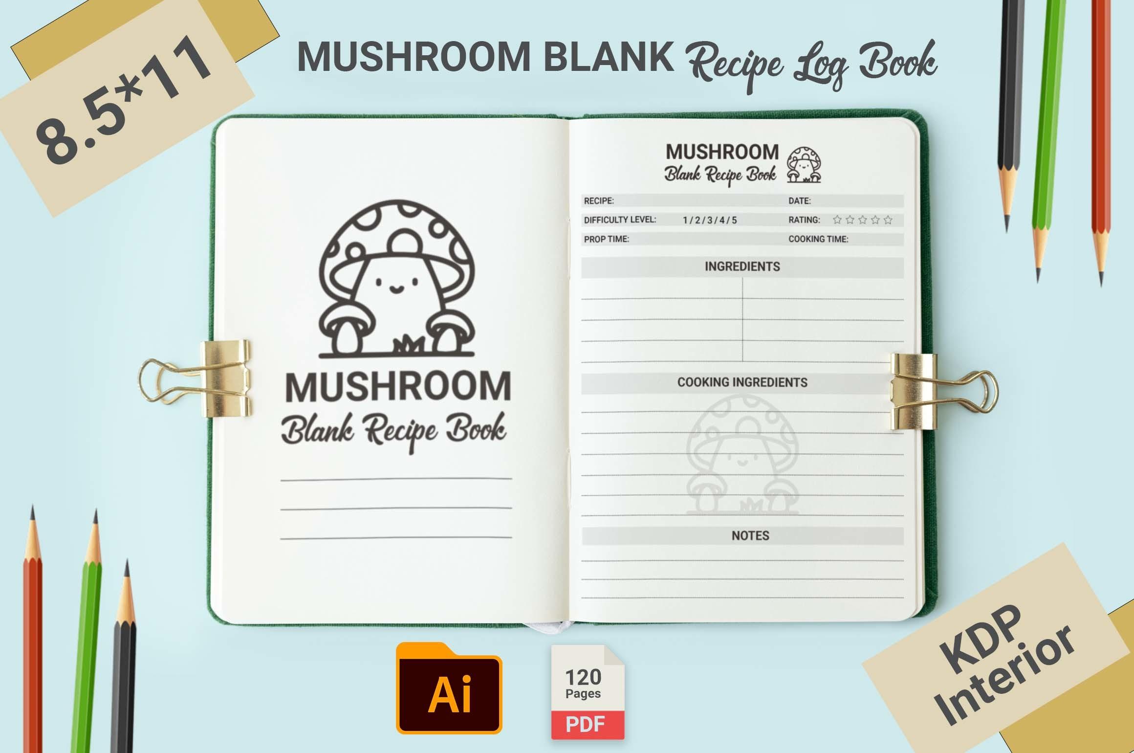 Mushroom Blank Recipe Journal