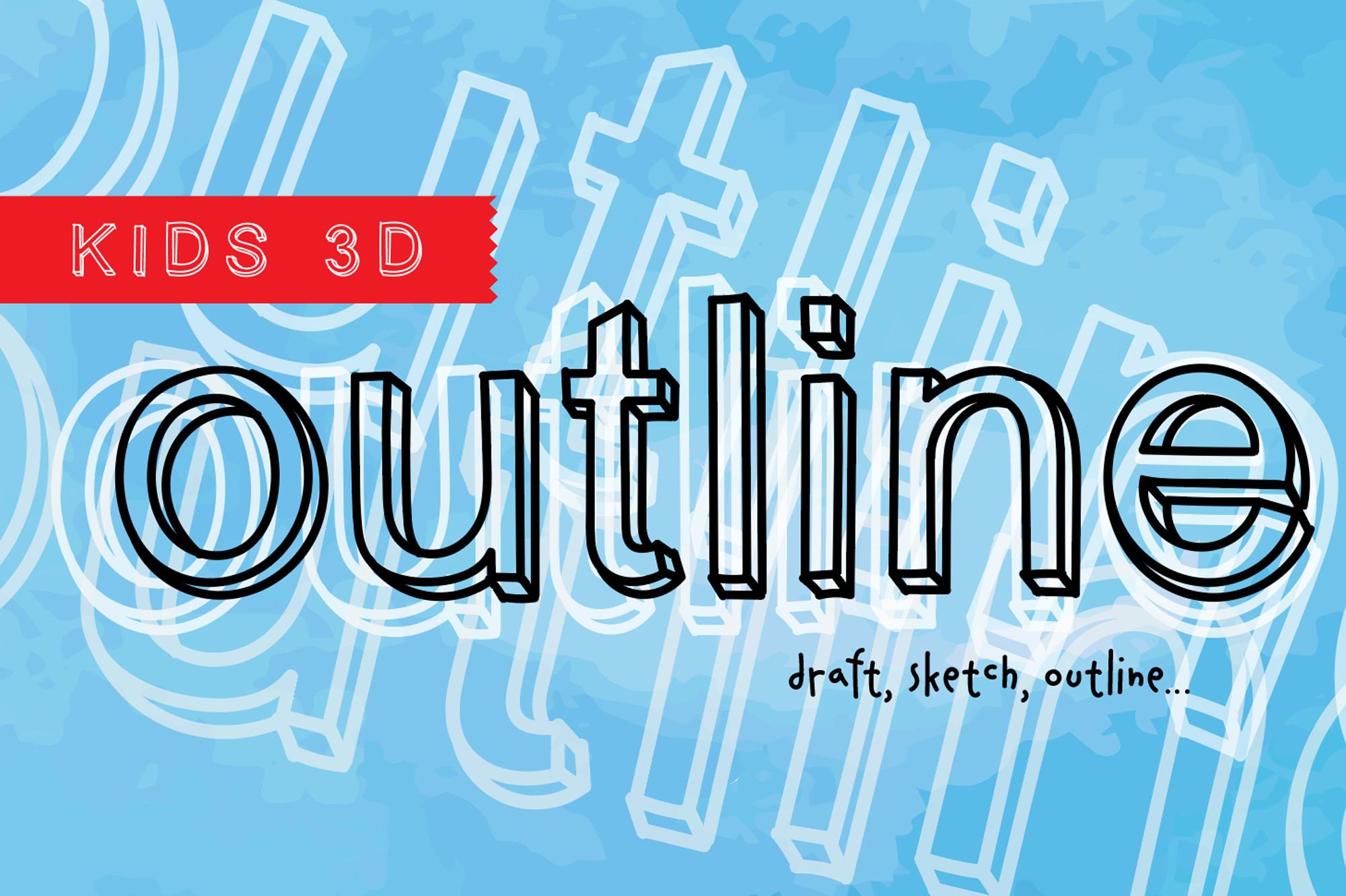 Kids 3D Outline Font
