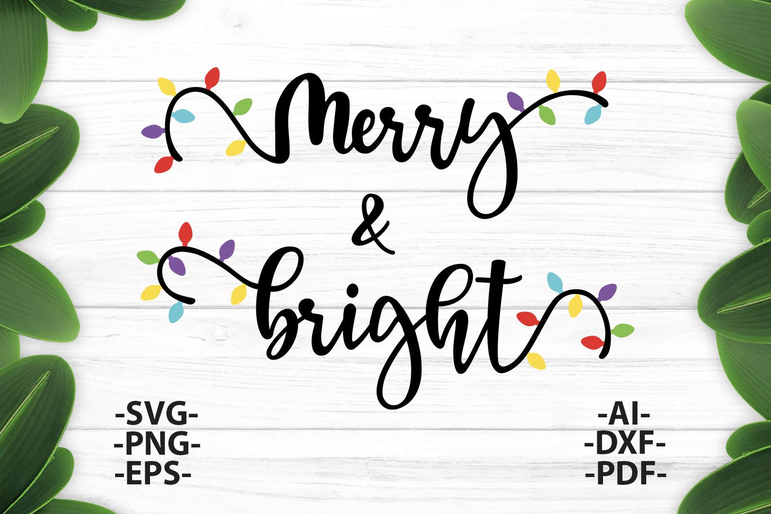Merry and Bright Svg, Family Christmas