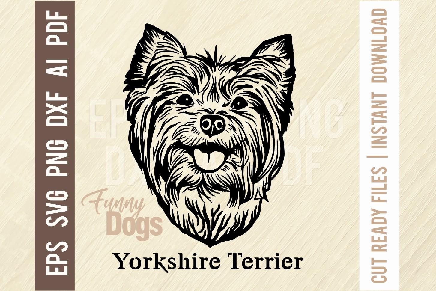 Yorkshire Terrier Funny Dog SVG Stencil