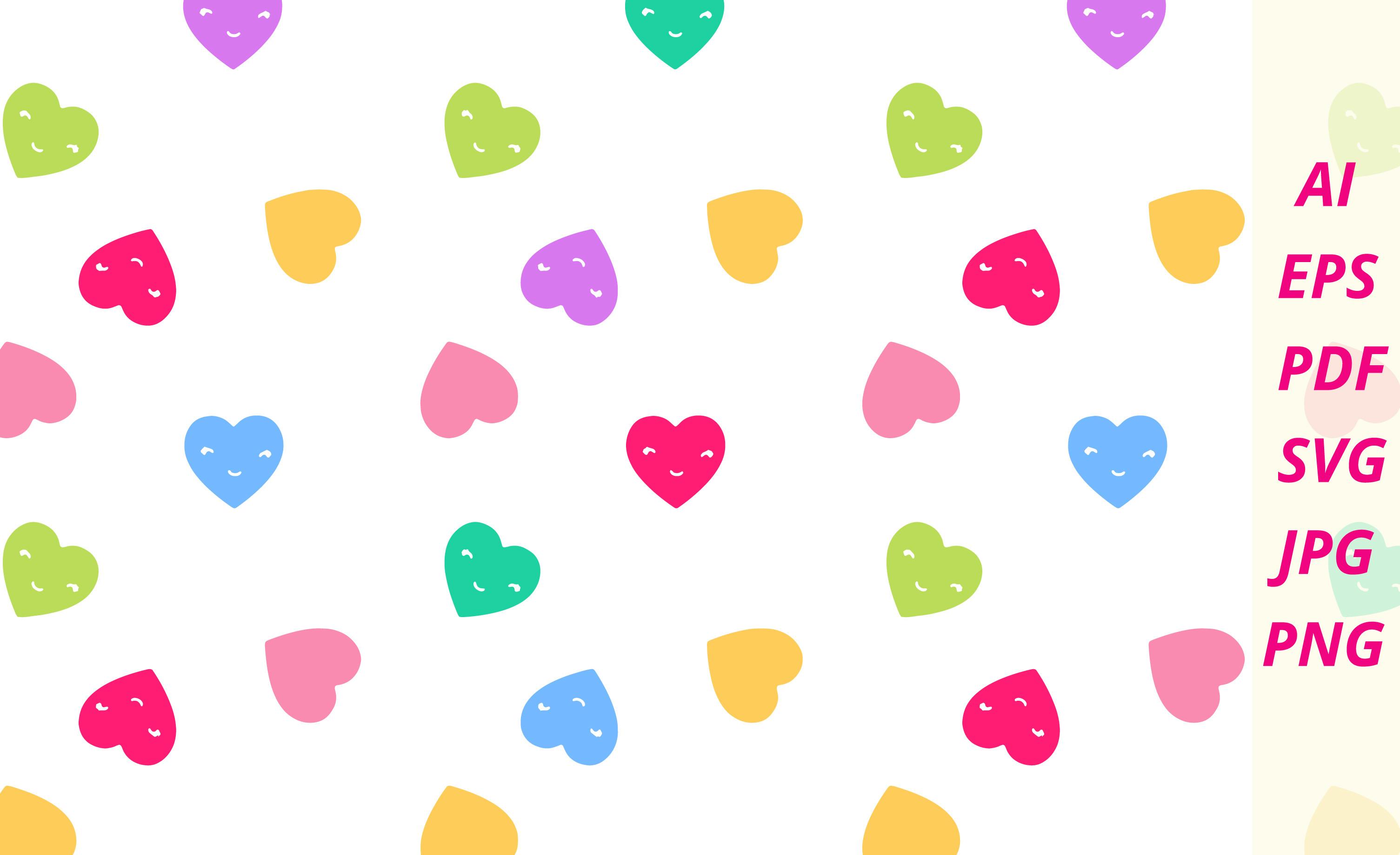 Love Hearts Digital Paper Pack Pattern.