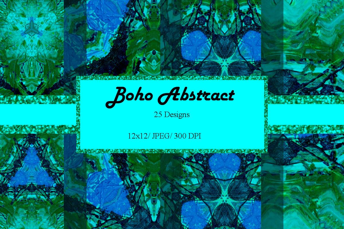 Boho Abstract 12x12 Digital Paper Sea