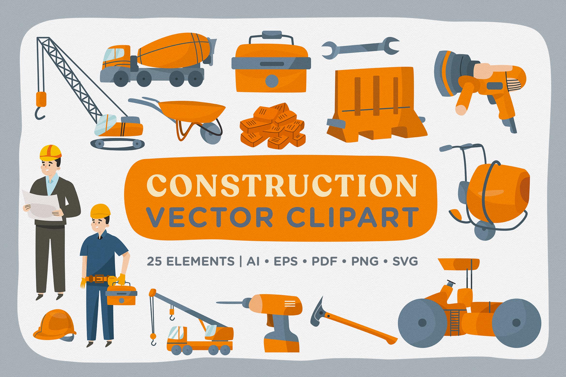 Cute Construction Vector Clipart Pack
