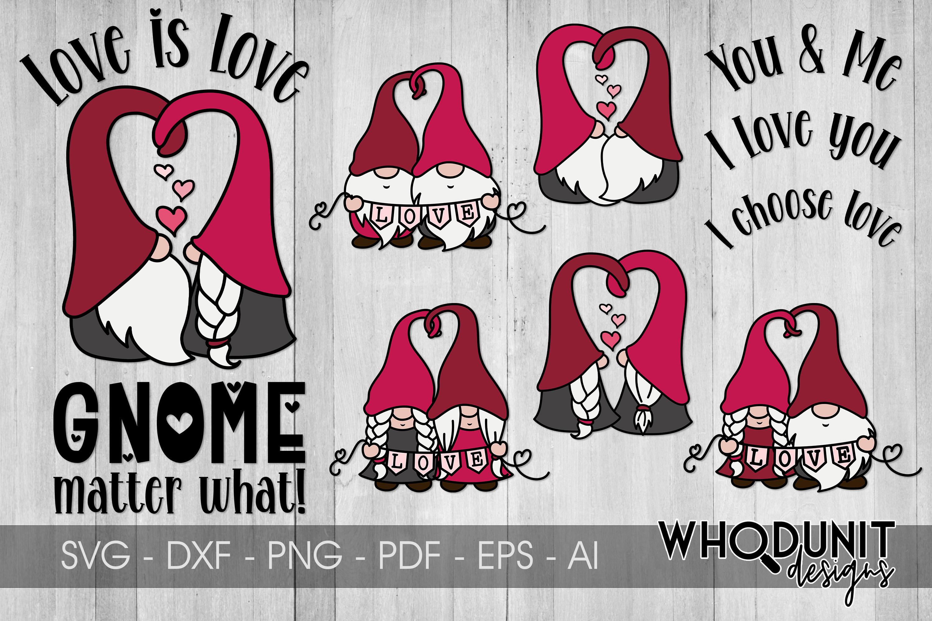 Valentine Gnomes SVG Set | Love is Love