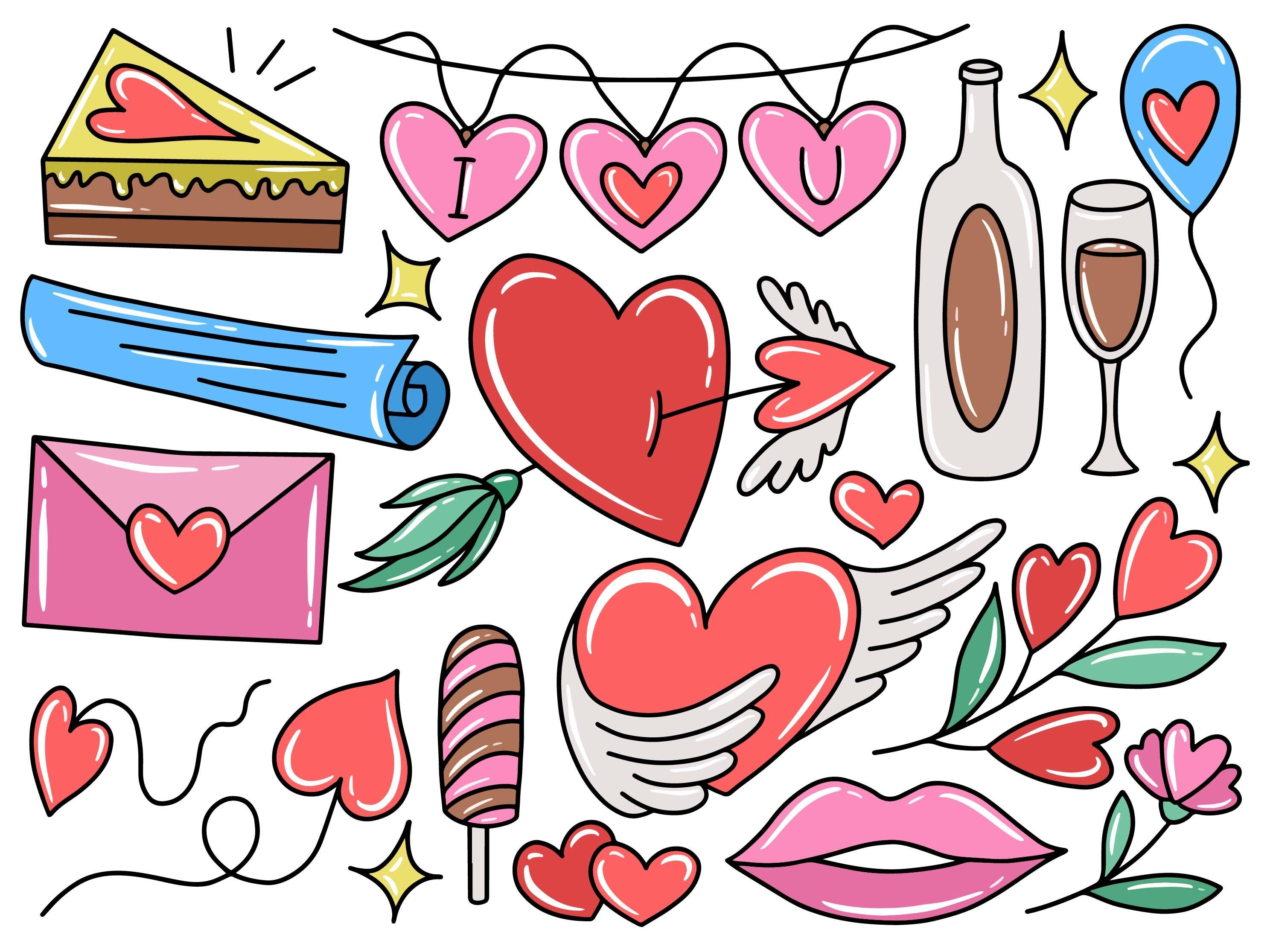 Valentine’s Day Clip Art Element Doodle