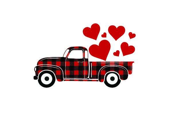 Valentines Truck with Heart