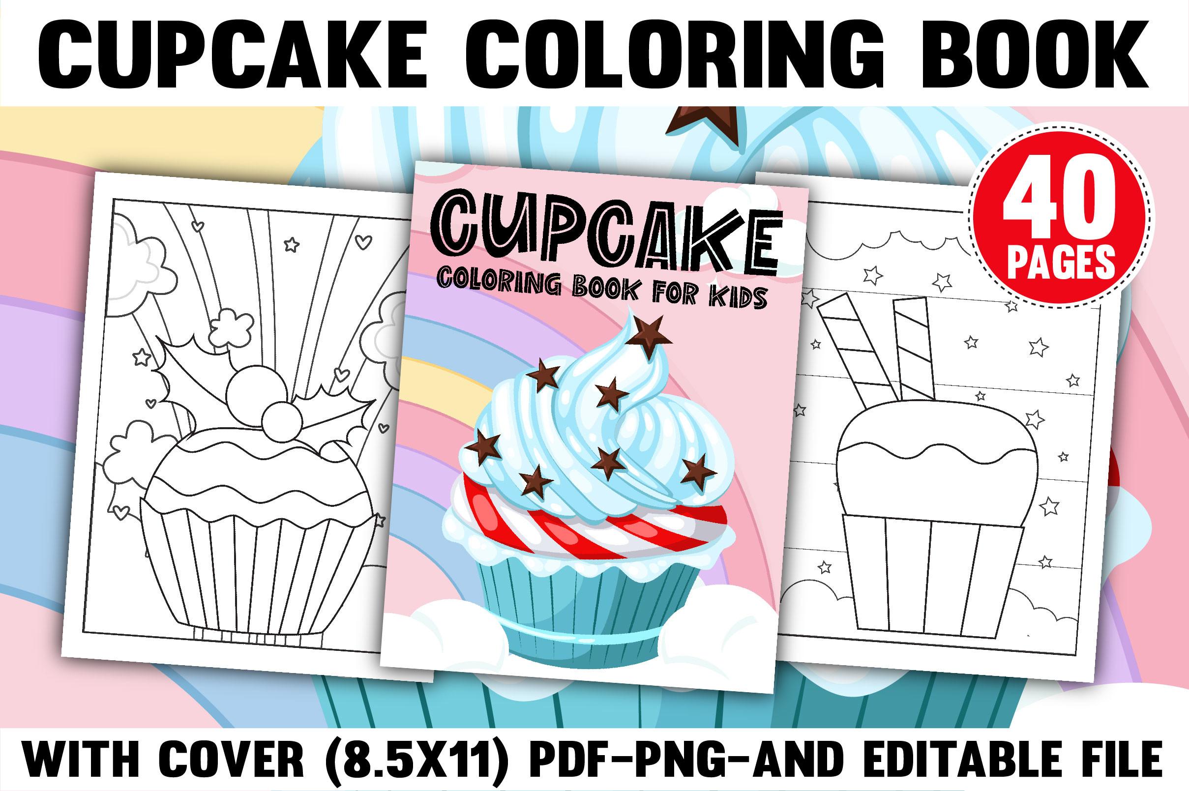 Cupcake Coloring Book with Cover Design