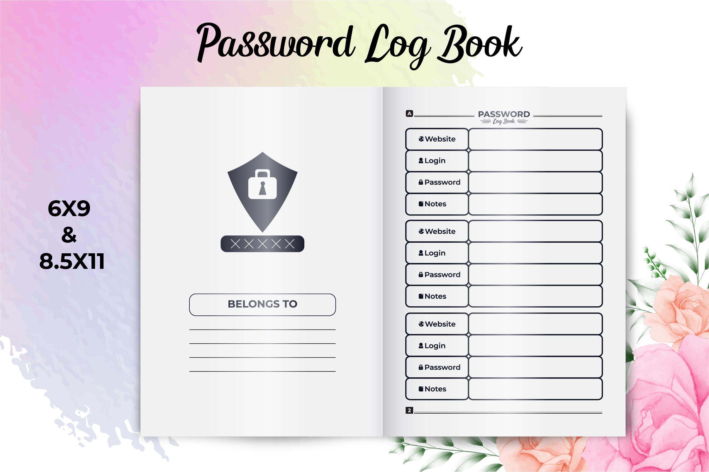 Password Log Book Interiors 135 Pages