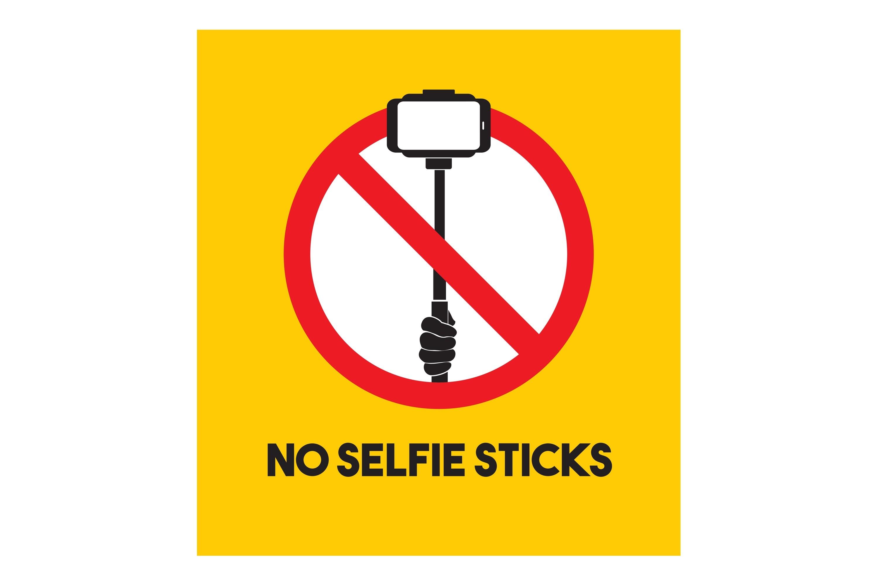 No Selfie Sticks. Vector Sign