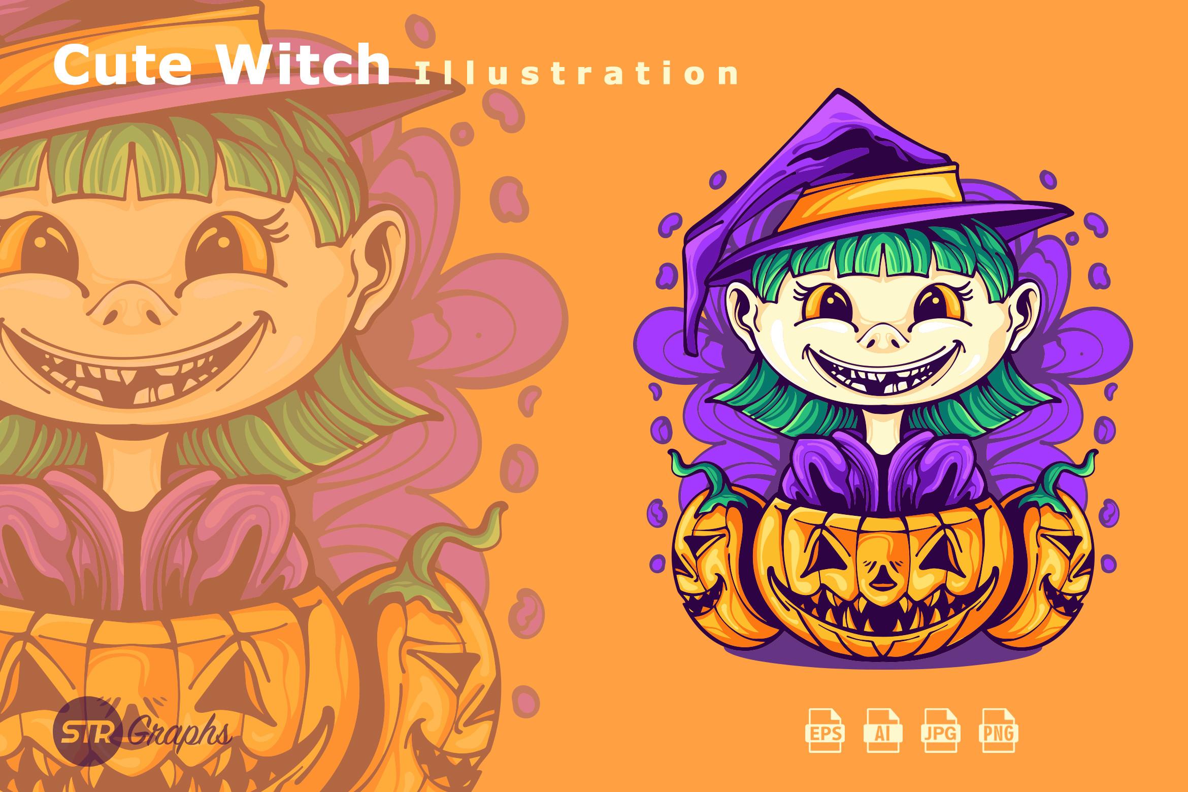 Cute Witch Illustration