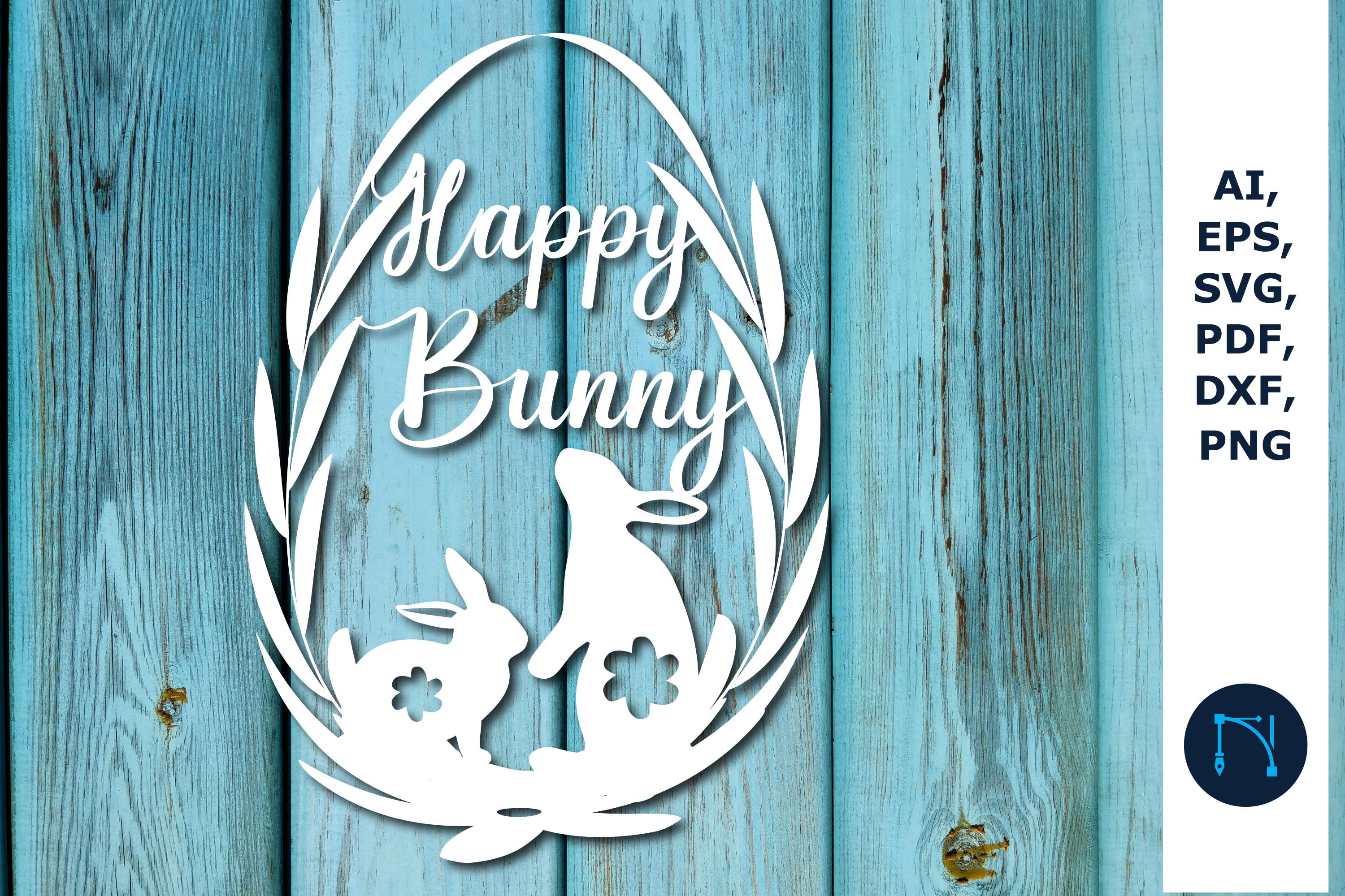Easter Bunny Paper Cut Decor SVG
