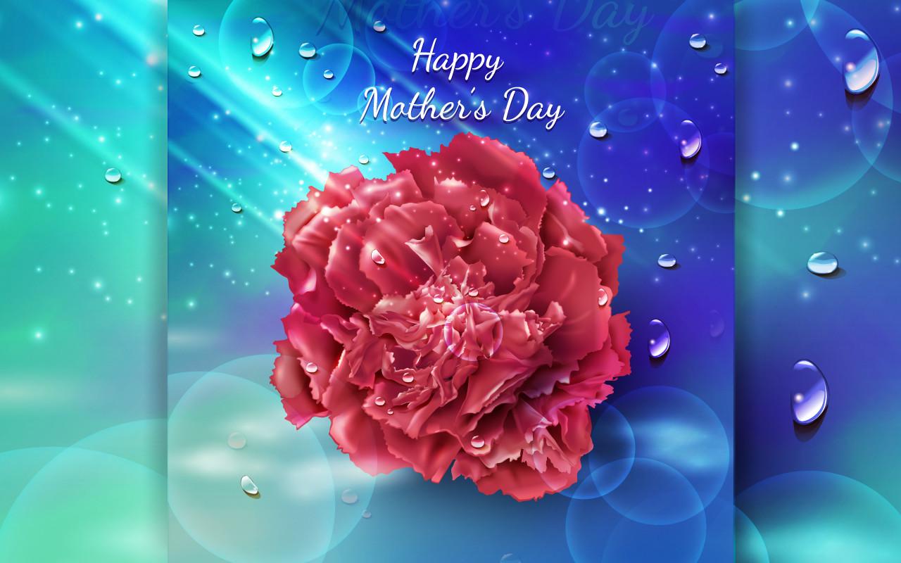 Happy Mothers Day Realistic Flowers