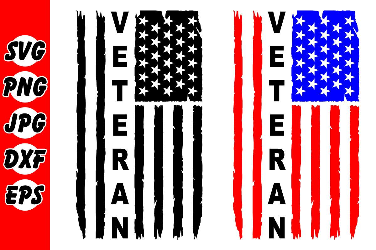 Veteran Distressed American Flag SVG