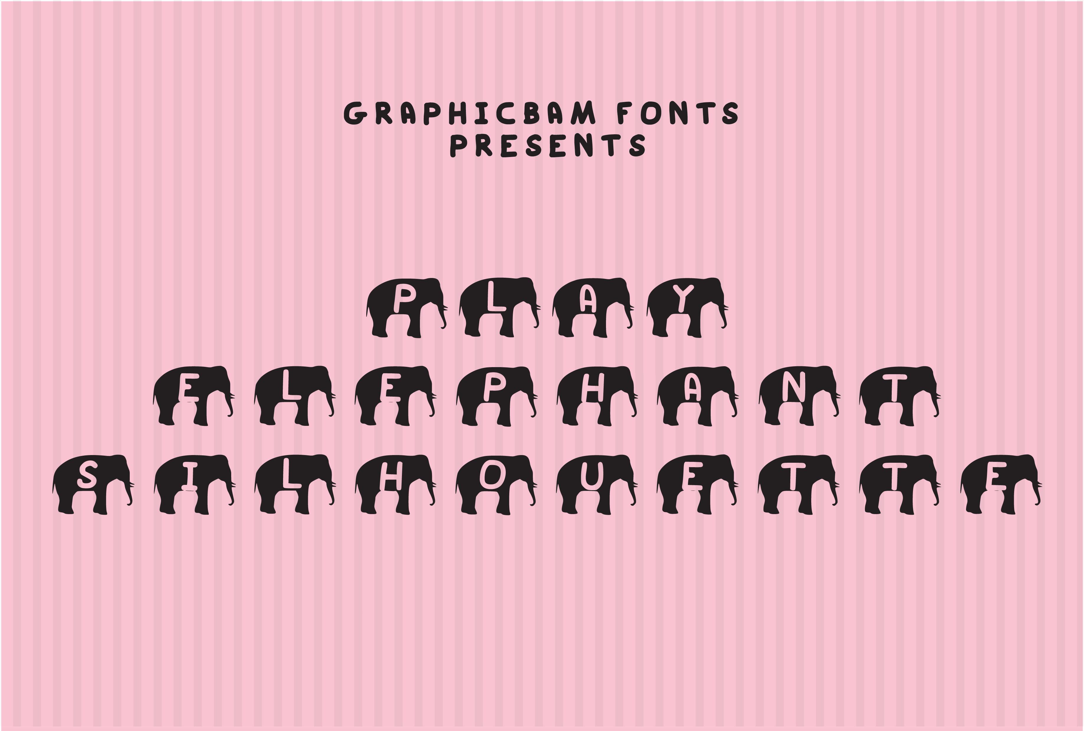 Play Elephant Silhouette Font