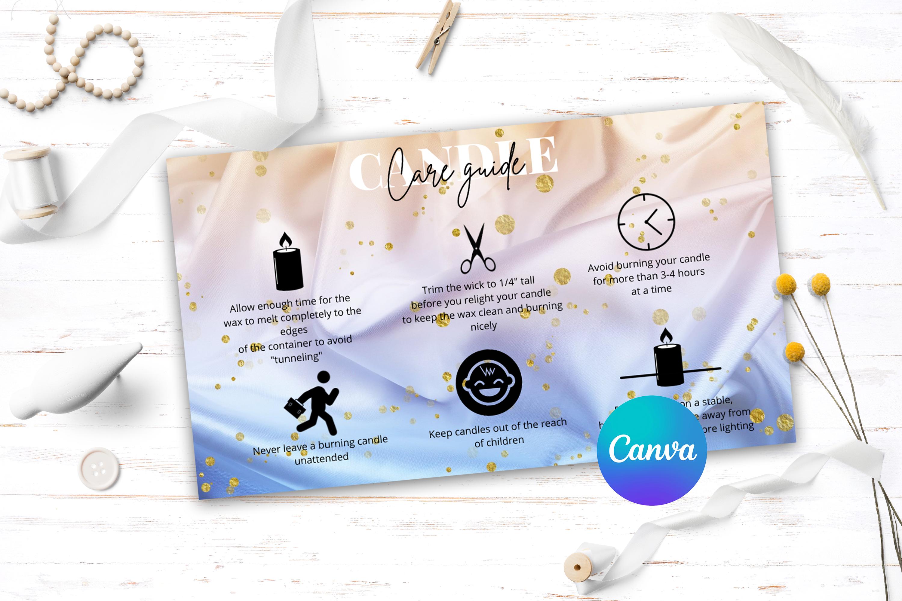 Digital Download Candle Care Canva
