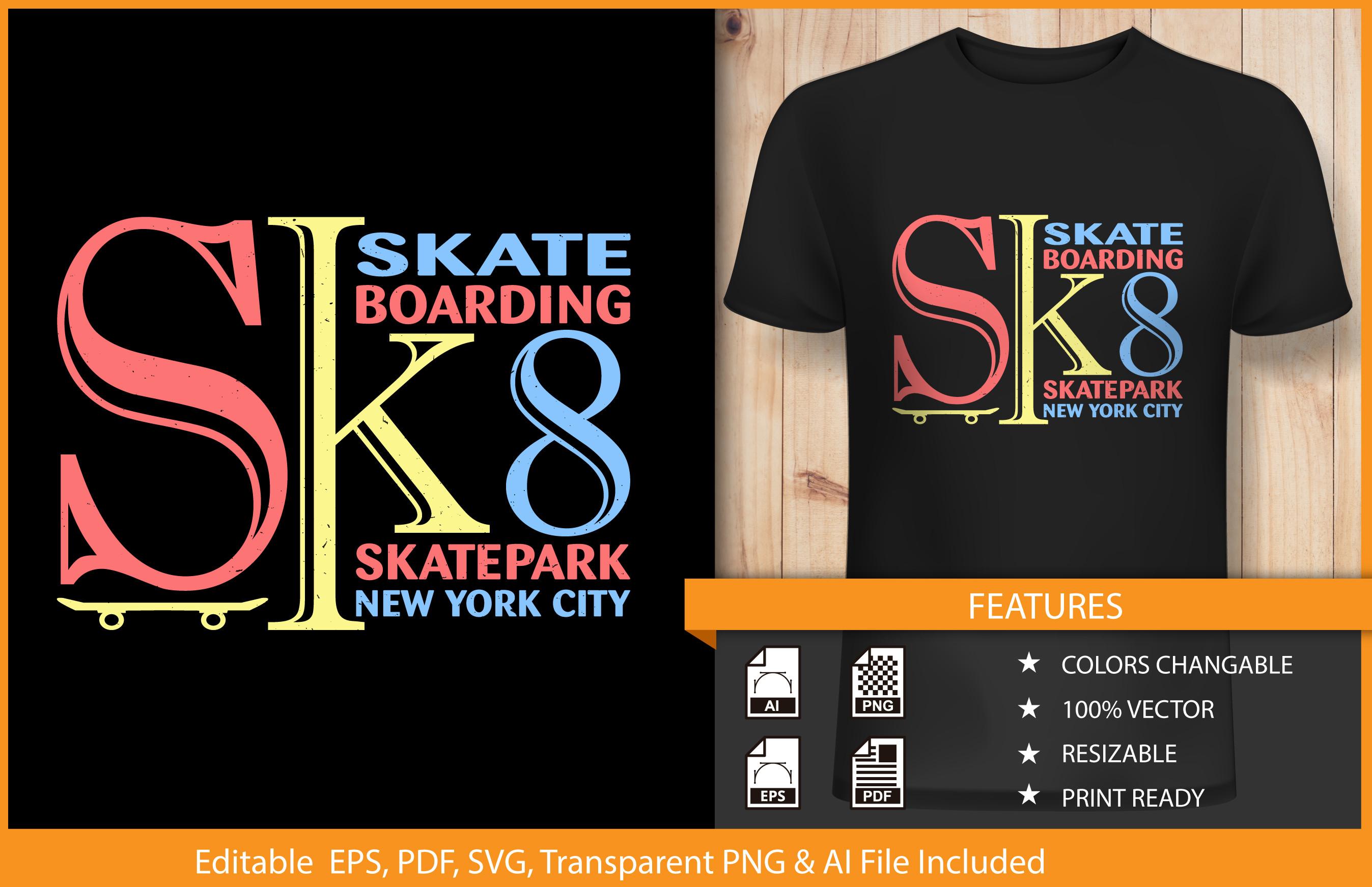 T-shirt Design Skate Boarding New York