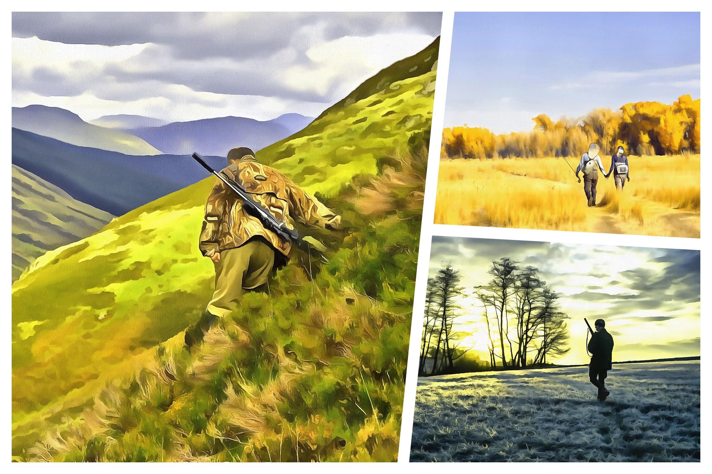 Hunting Watercolor Background
