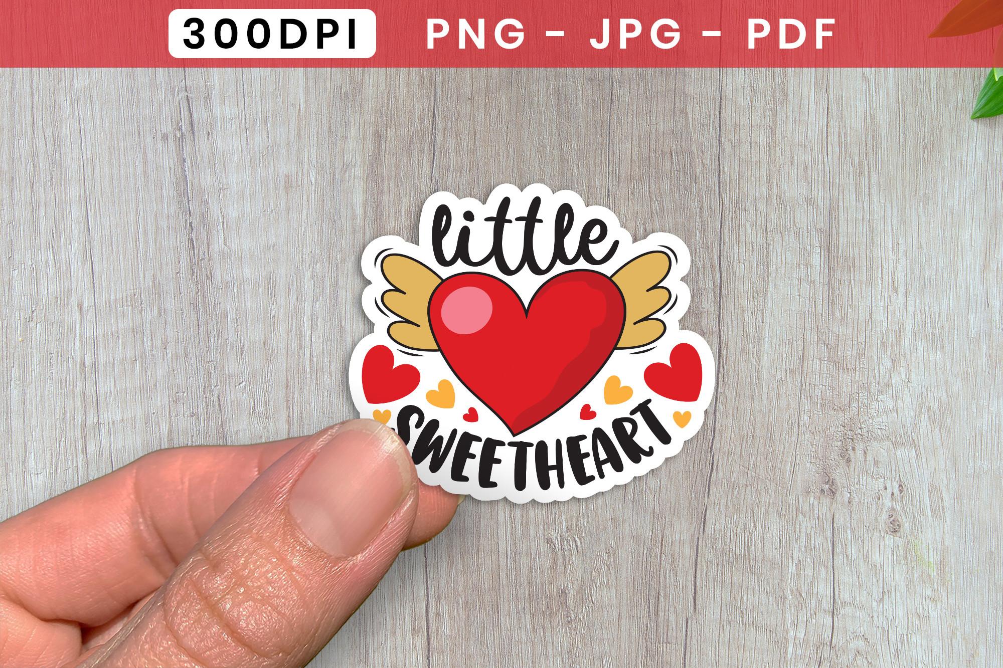 Little Sweet Heart Printable Sticker PNG