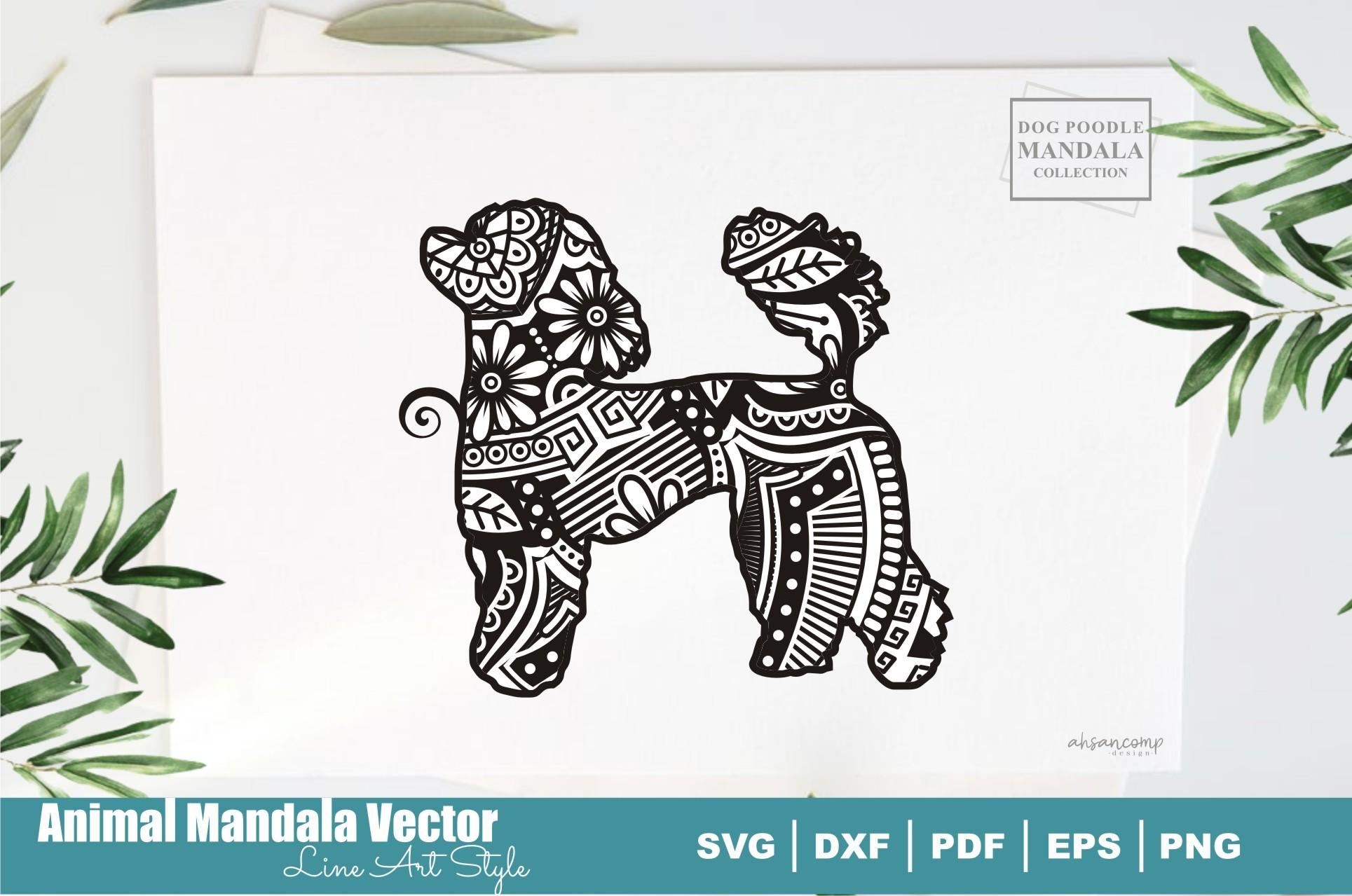 Dog Poodle Mandala #25. Boho Style SVG