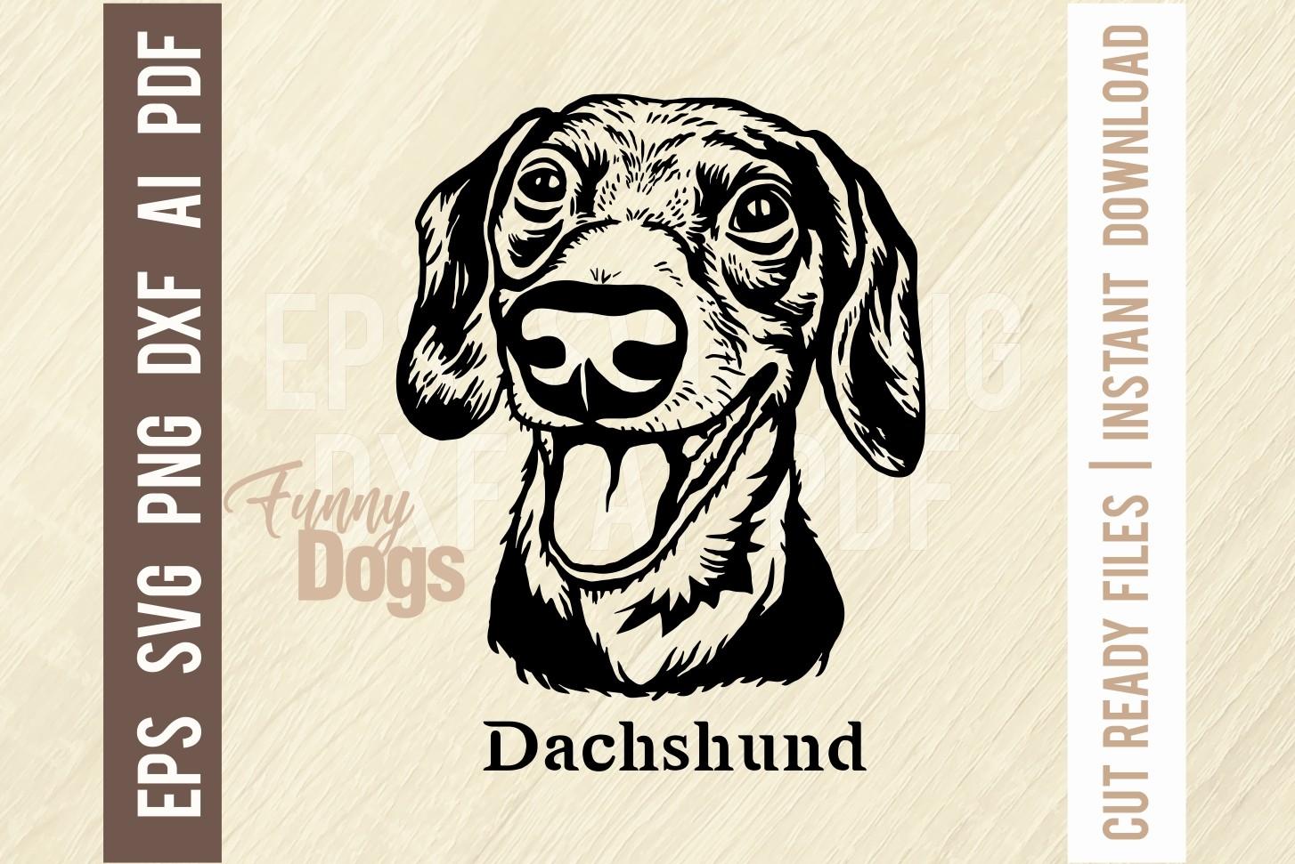 Dachshund - Funny Dog - Cut SVG Stencil