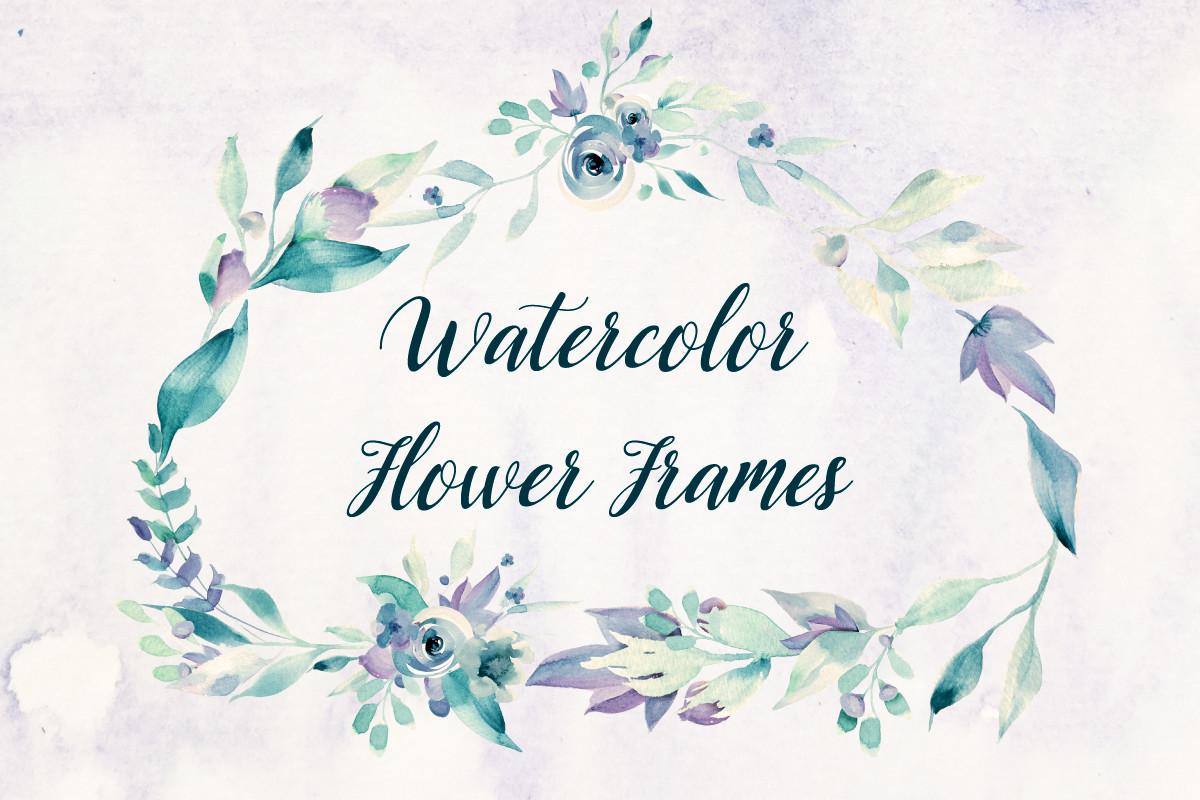 Watercolor Flower Frames | 14 Designs