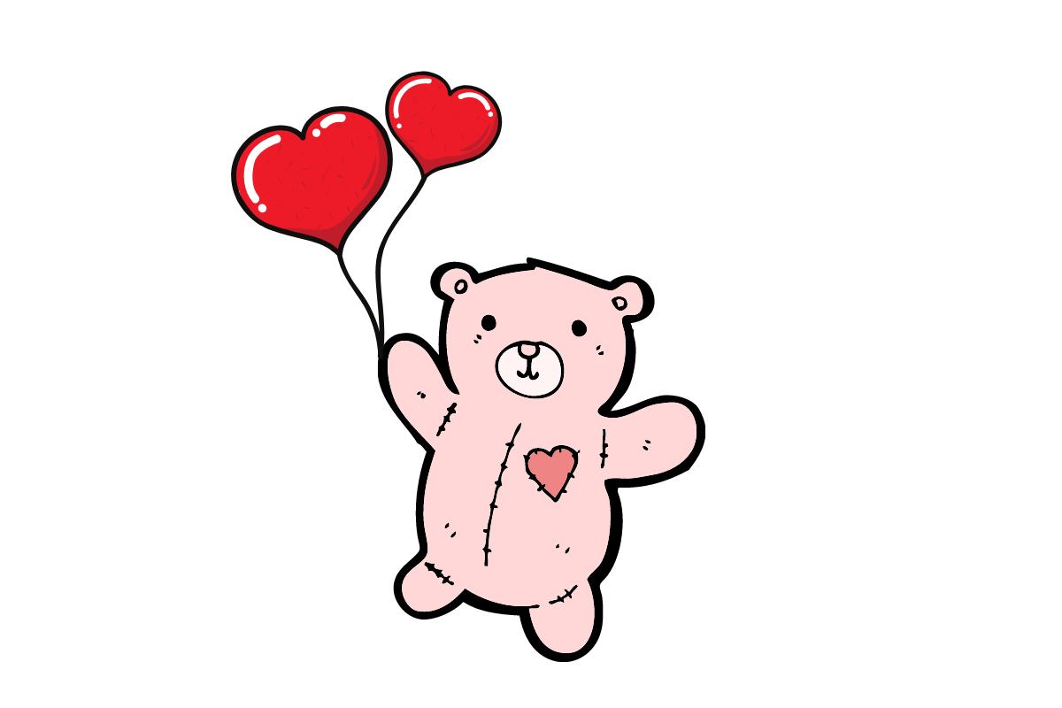 A Cute Teddy Bear Holding a Heart Shaped