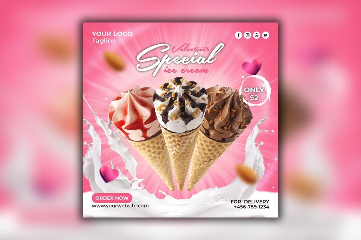 Valentine's Special Delicious Ice Cream