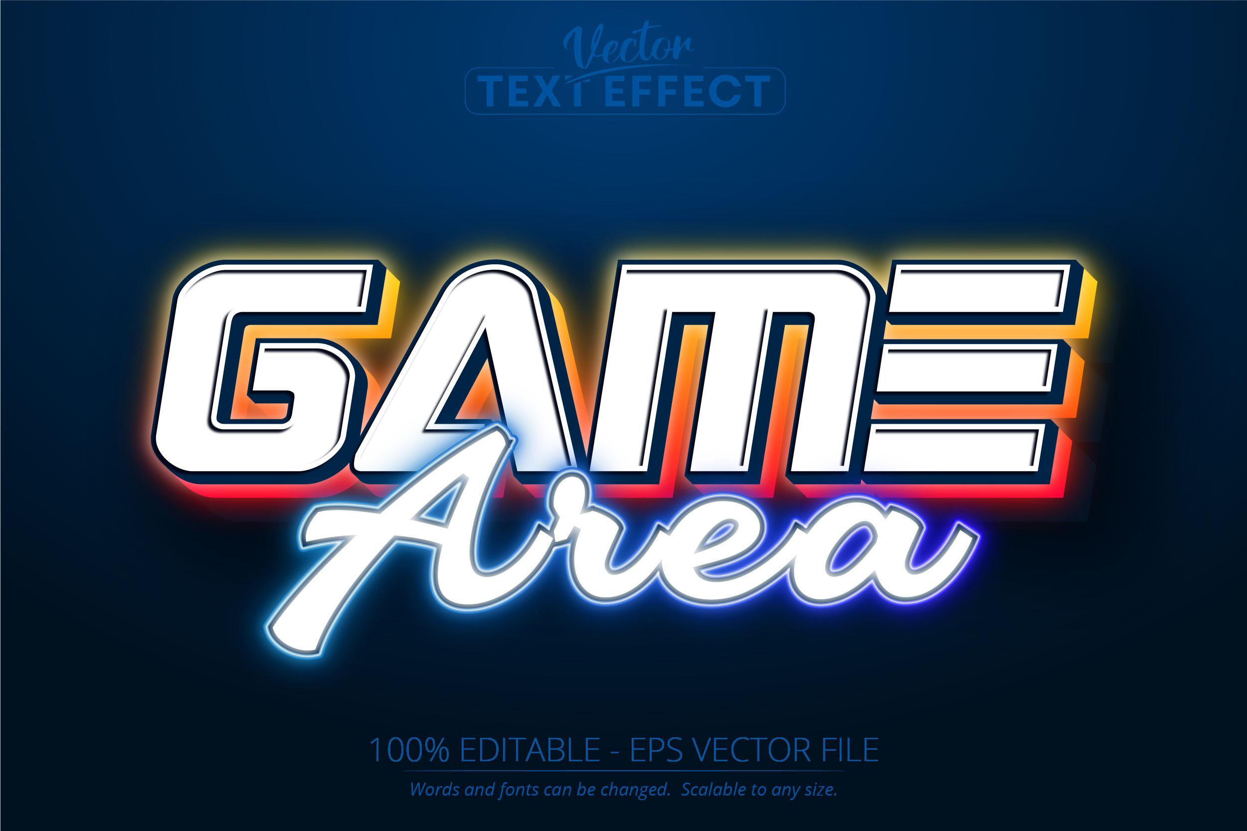Neon Glowing Text Effect, Light Game
