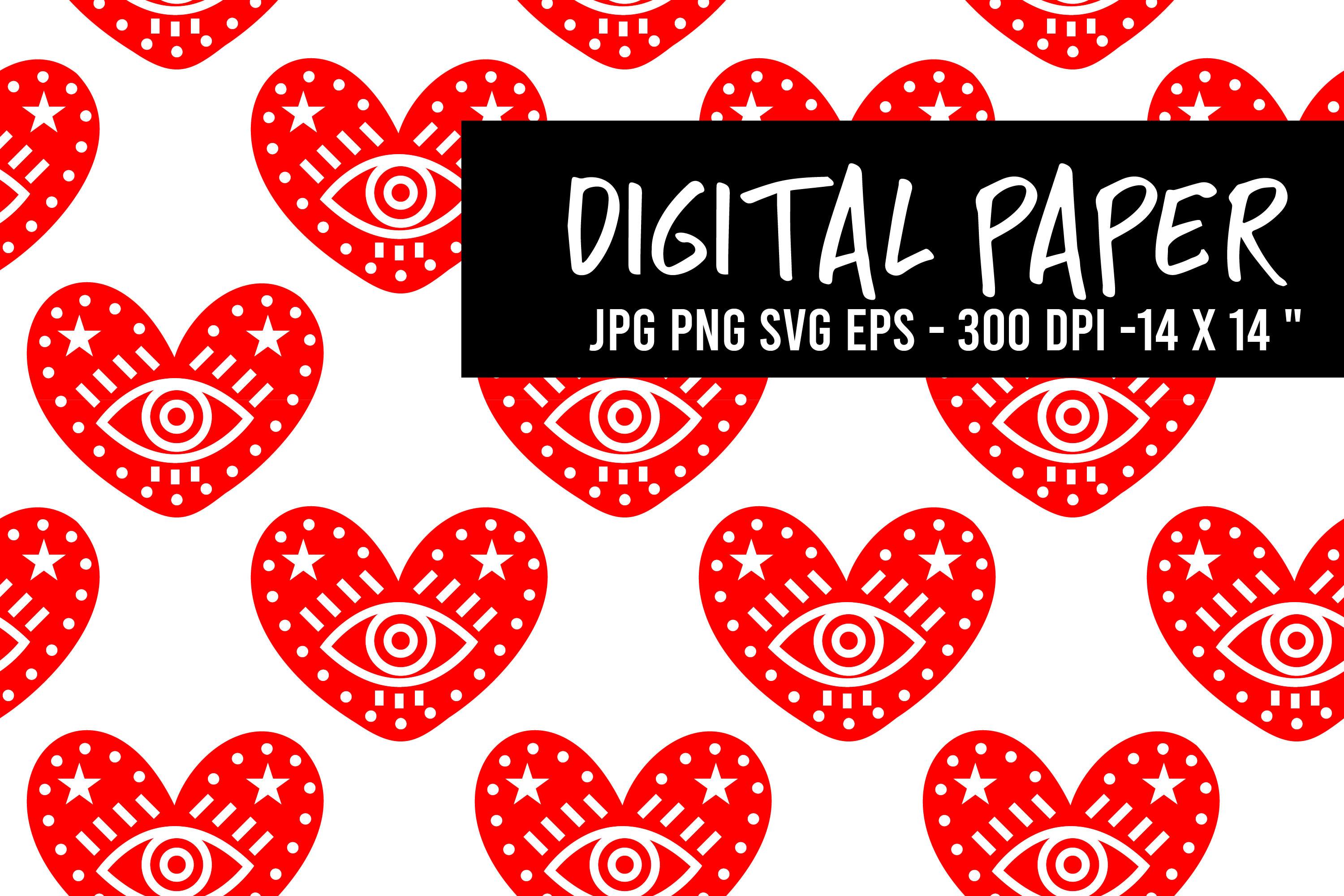 Modern Digital Paper with Hearts
