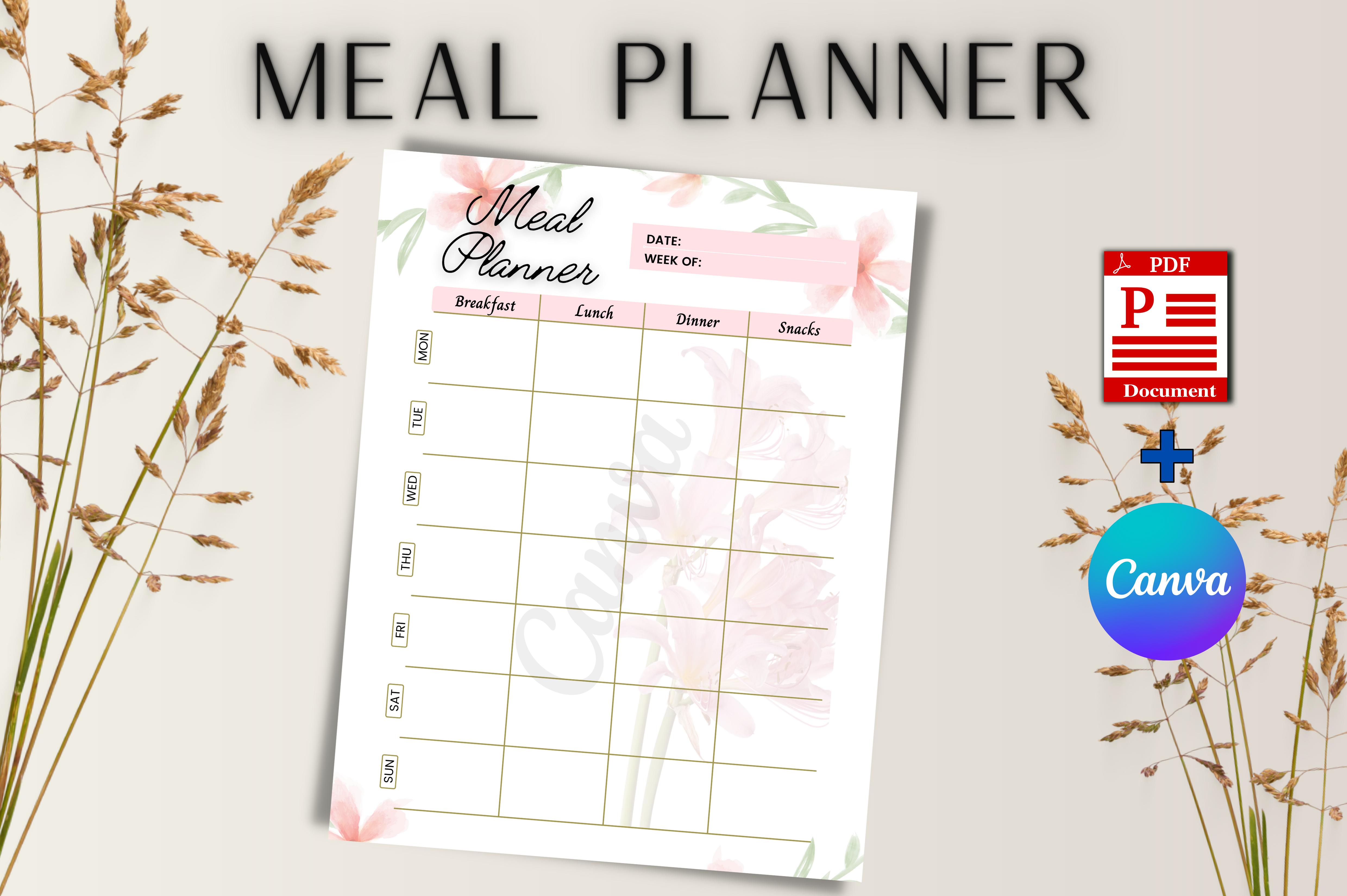 Meal Planner Editable Template
