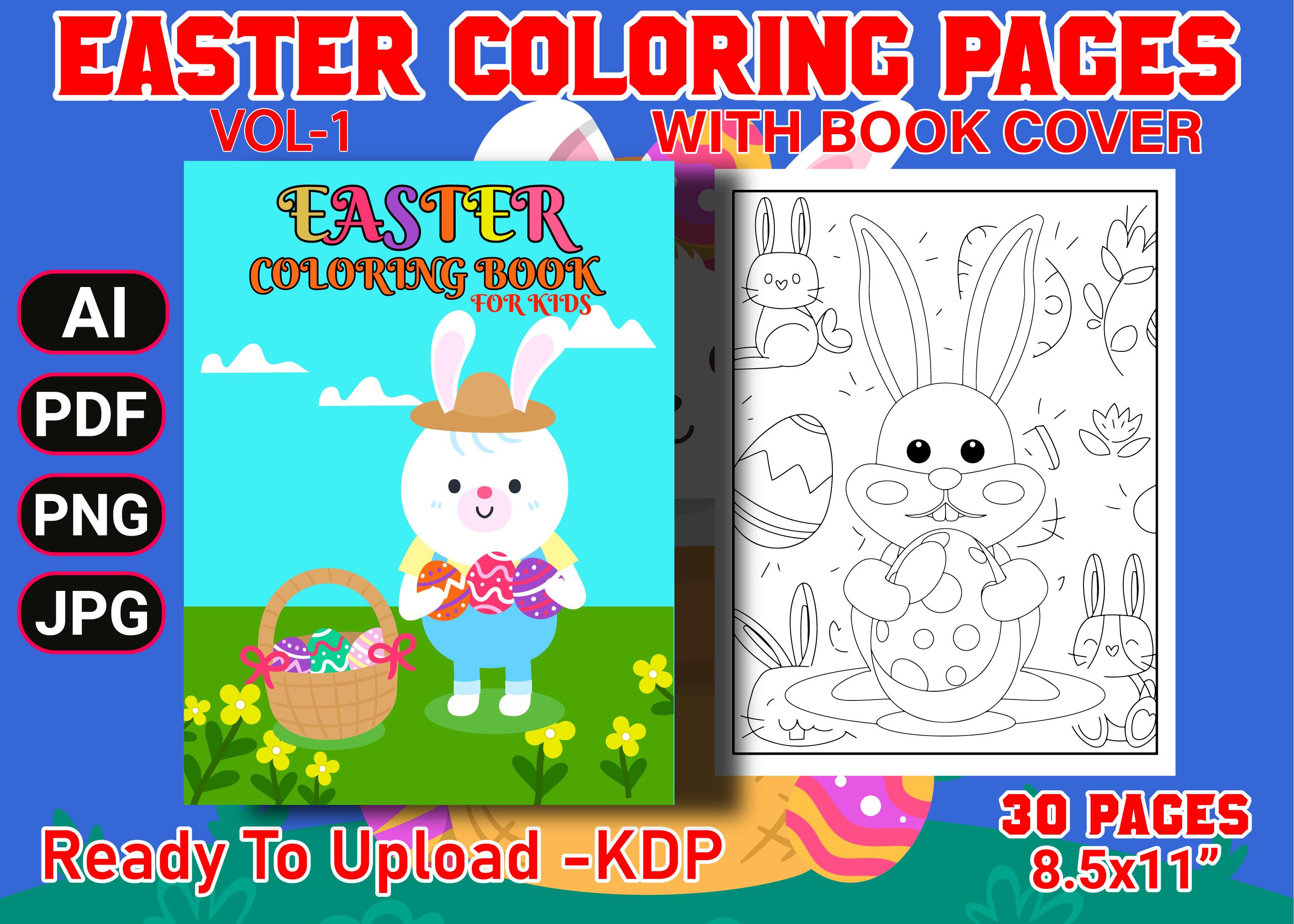 Easter Coloring Pages with Book Cover