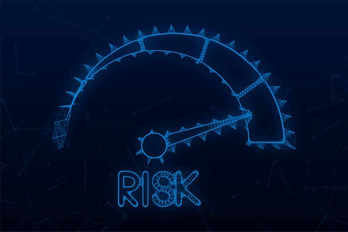 Risk Icon on Speedometer. High Risk Mete