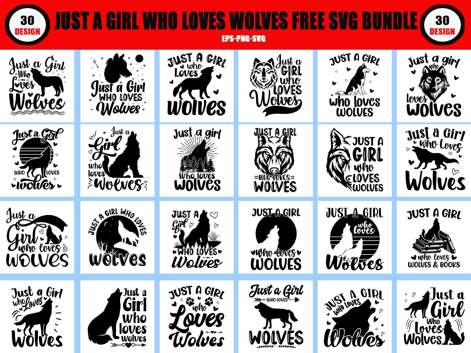 Just a Girl Who Loves Wolf SVG Free