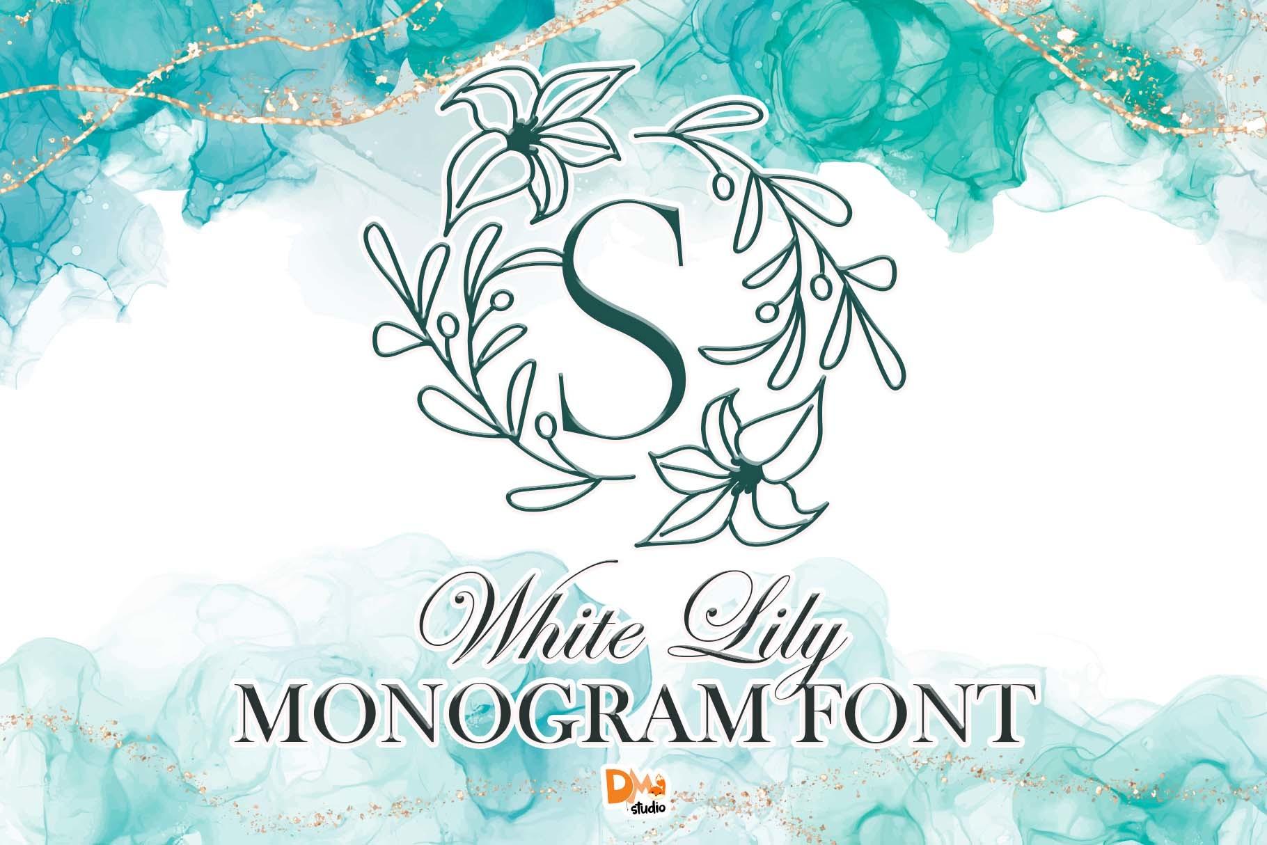White Lily Monogram Font