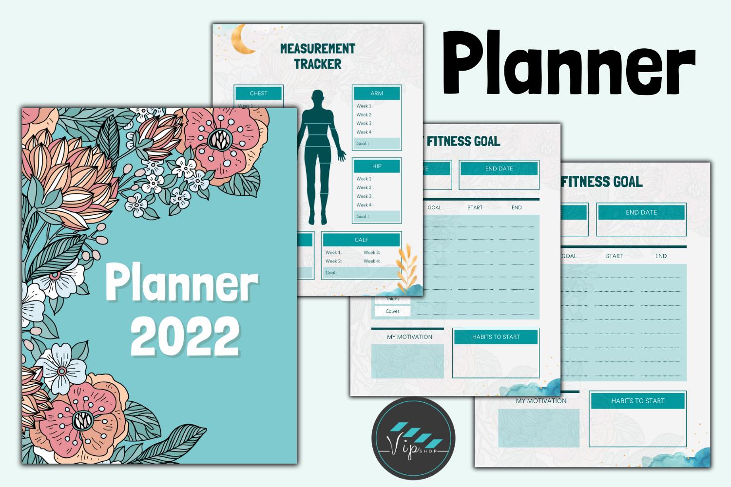 Watercolor Fitness Goal Planner