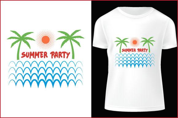 Summer Party T-shirt Design Illustration