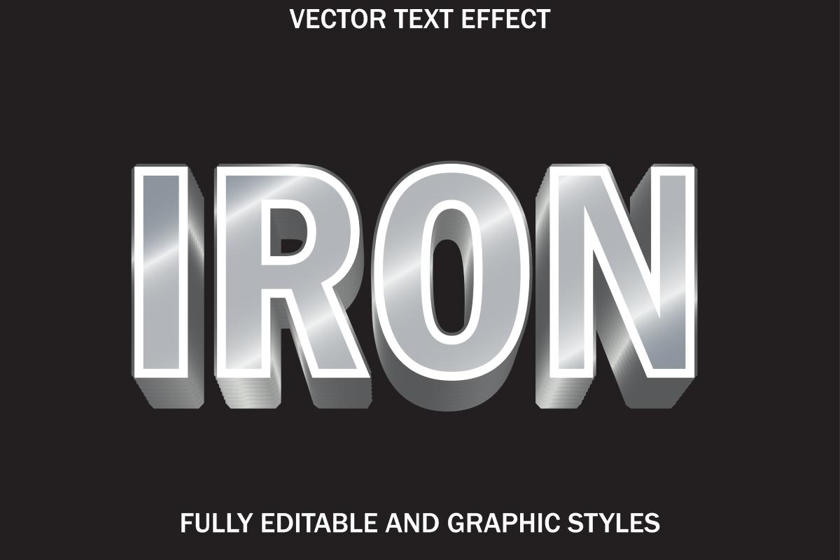 Iron Text Effect on Black Background