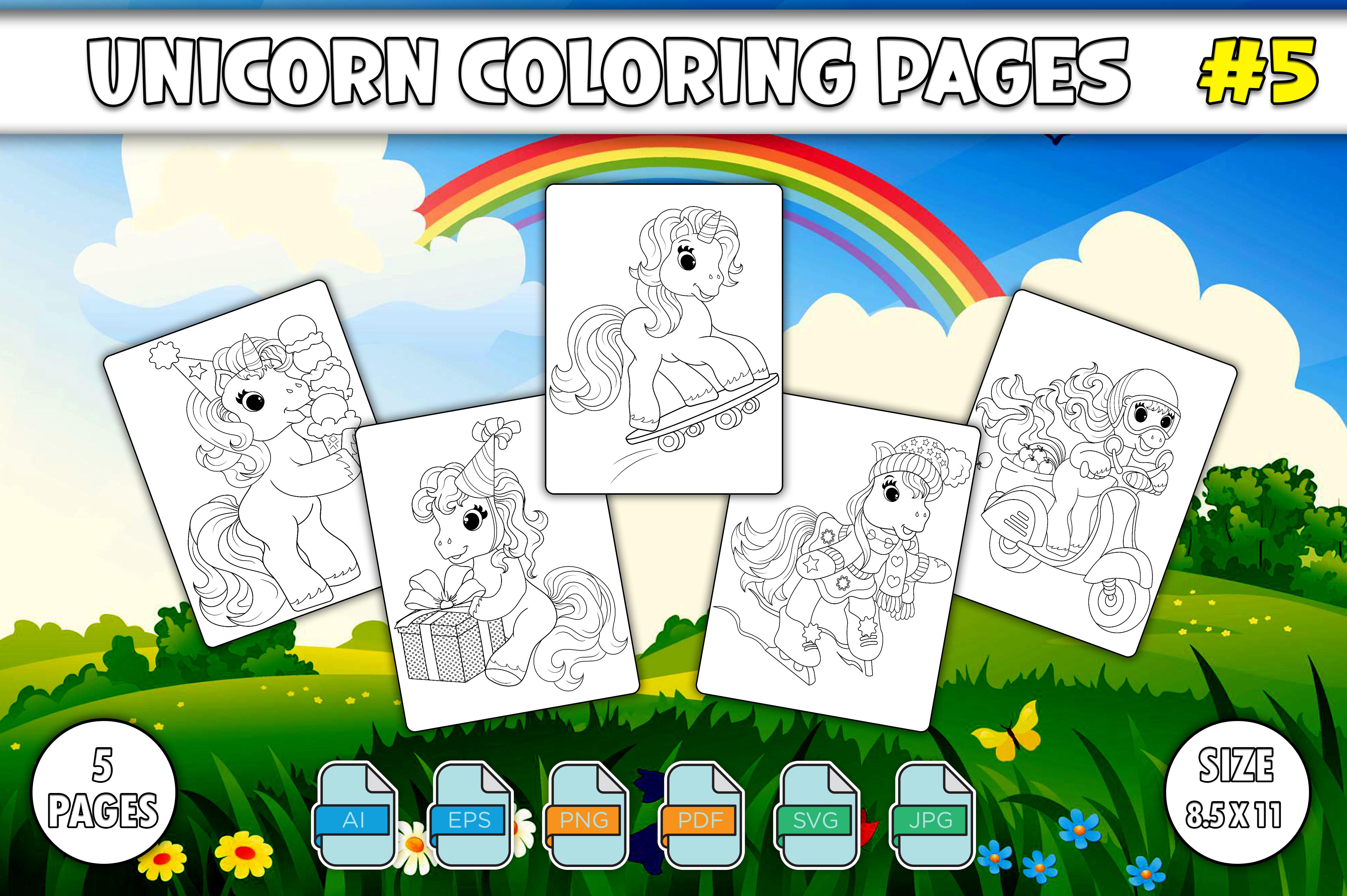 Cute Unicorn Coloring Pages for Girls