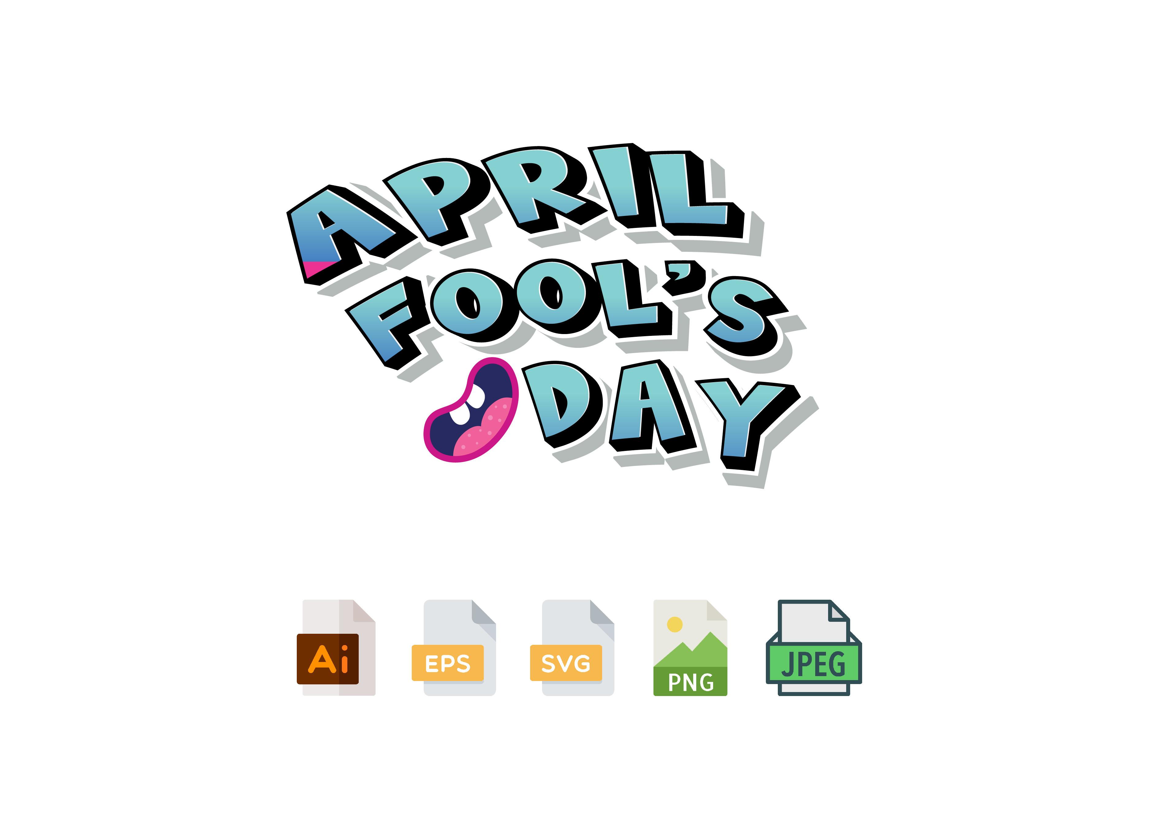 April Fools Day Text Design SVG