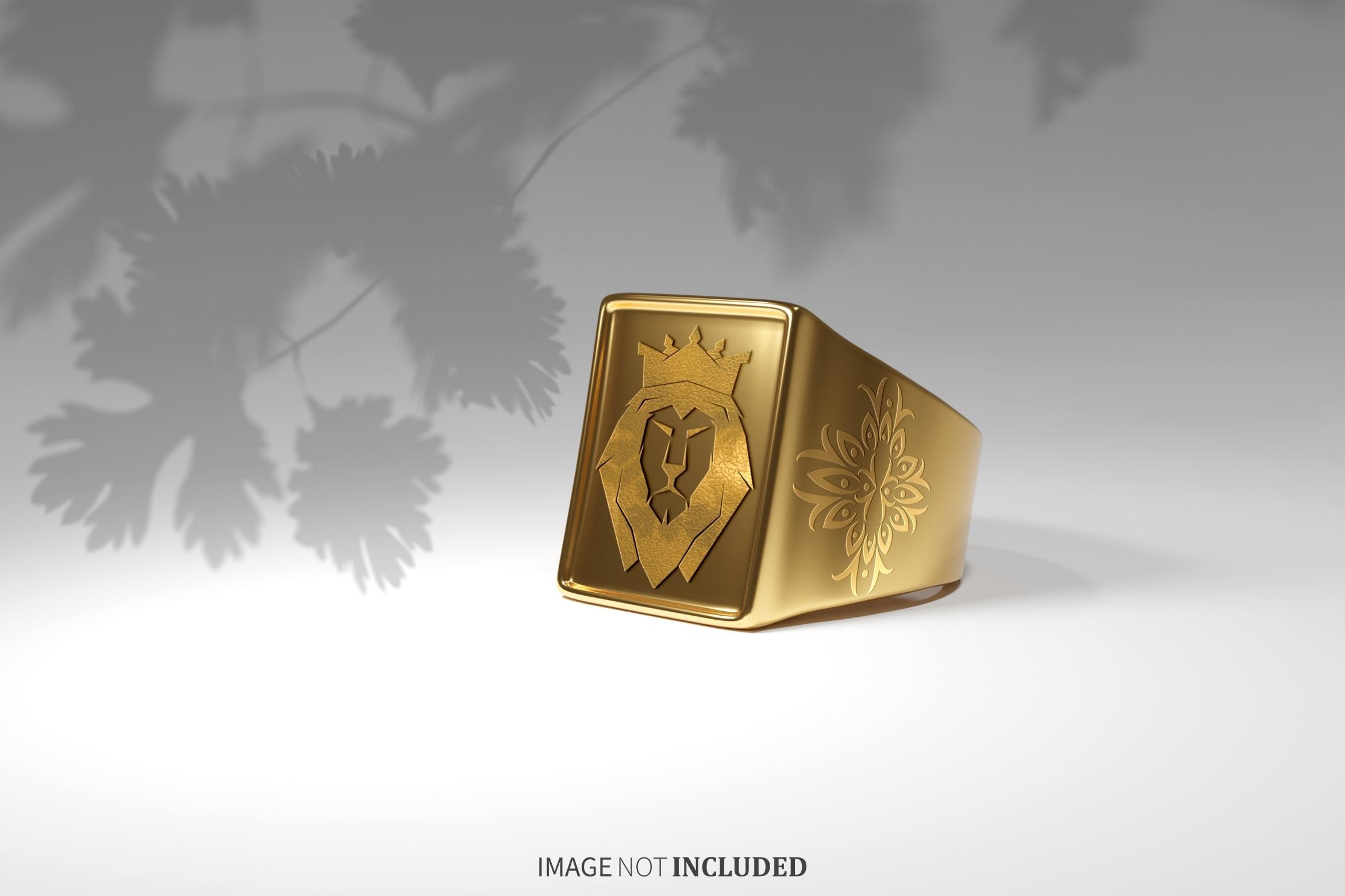 Gold Ring Realistic Logo Mockup Psd