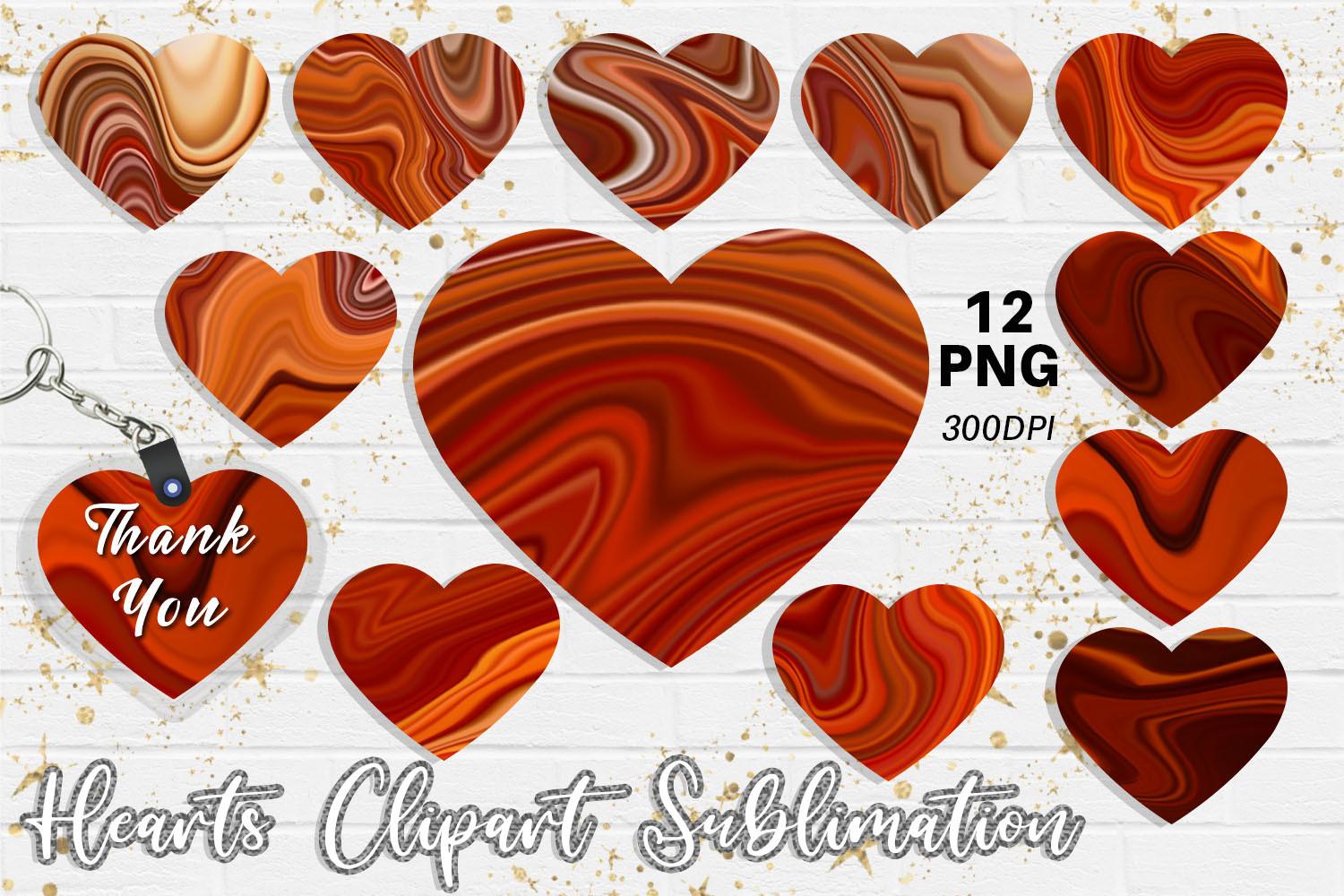 Hearts Sublimation Design Wave Texture