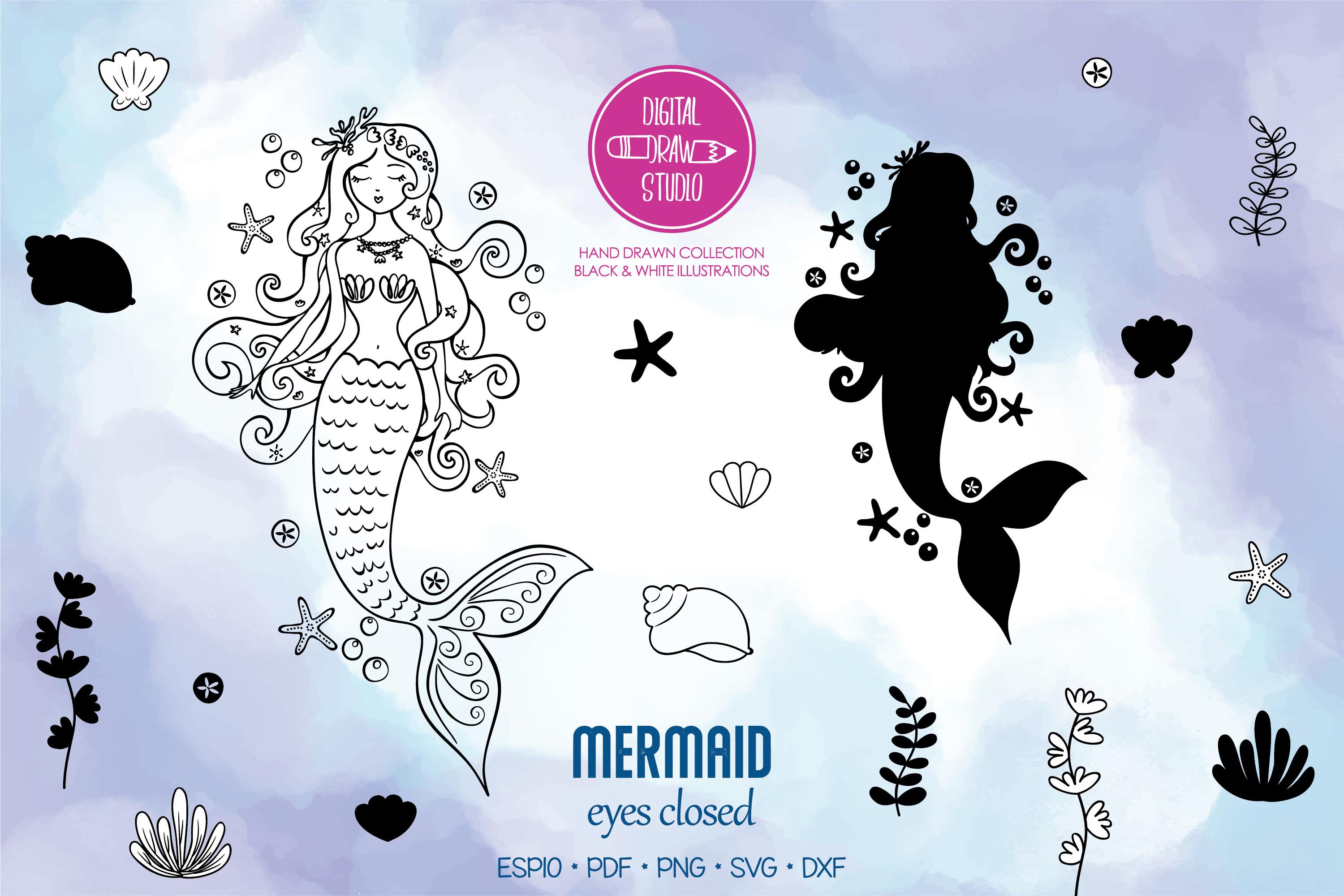Mermaid Eyes Closed | Sea Shell, Aquatic