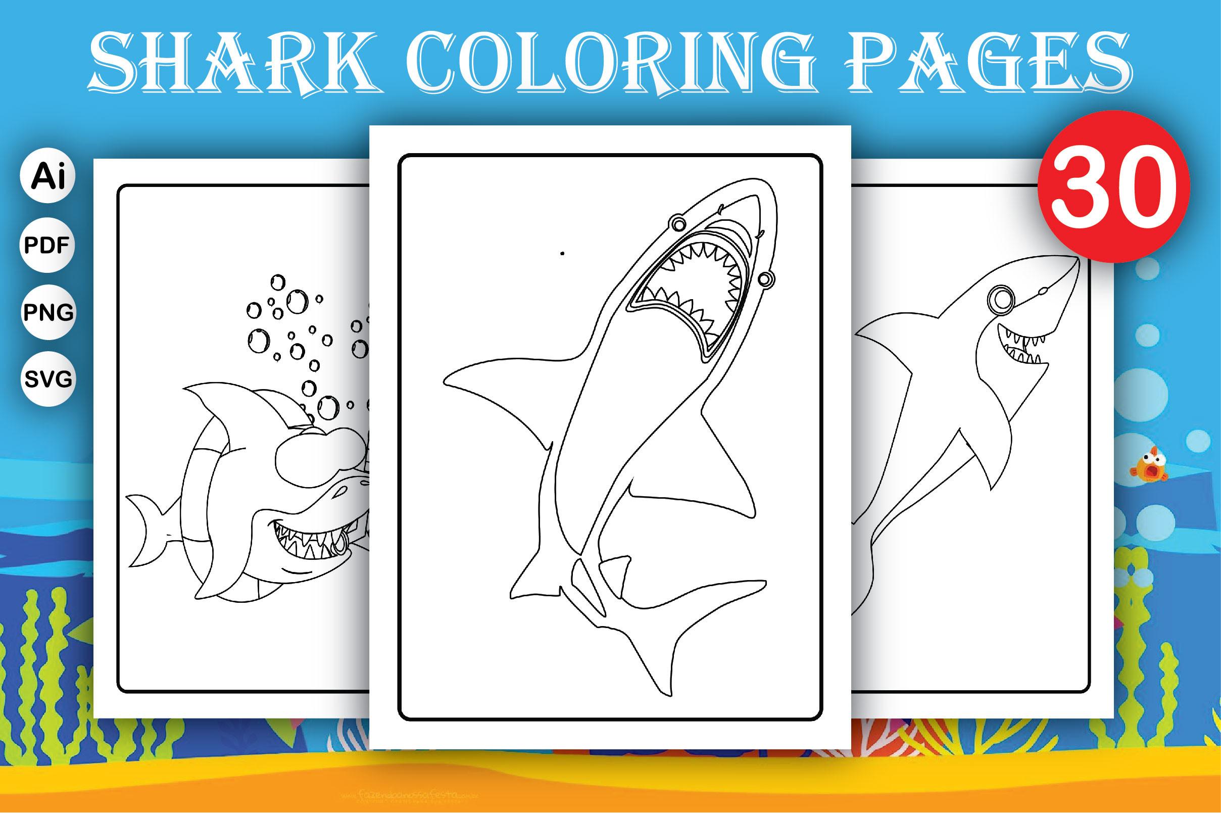 Shark Coloring Pages & Books for Kids