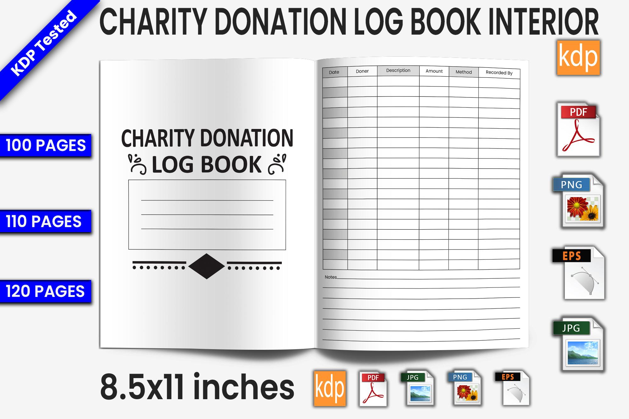 Charity Donation Log Book | KDP Interior