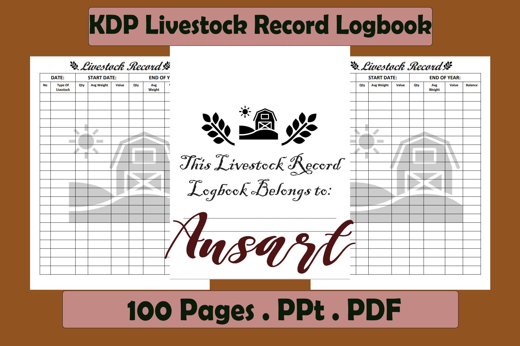 KDP Interior Livestock Record Logbook