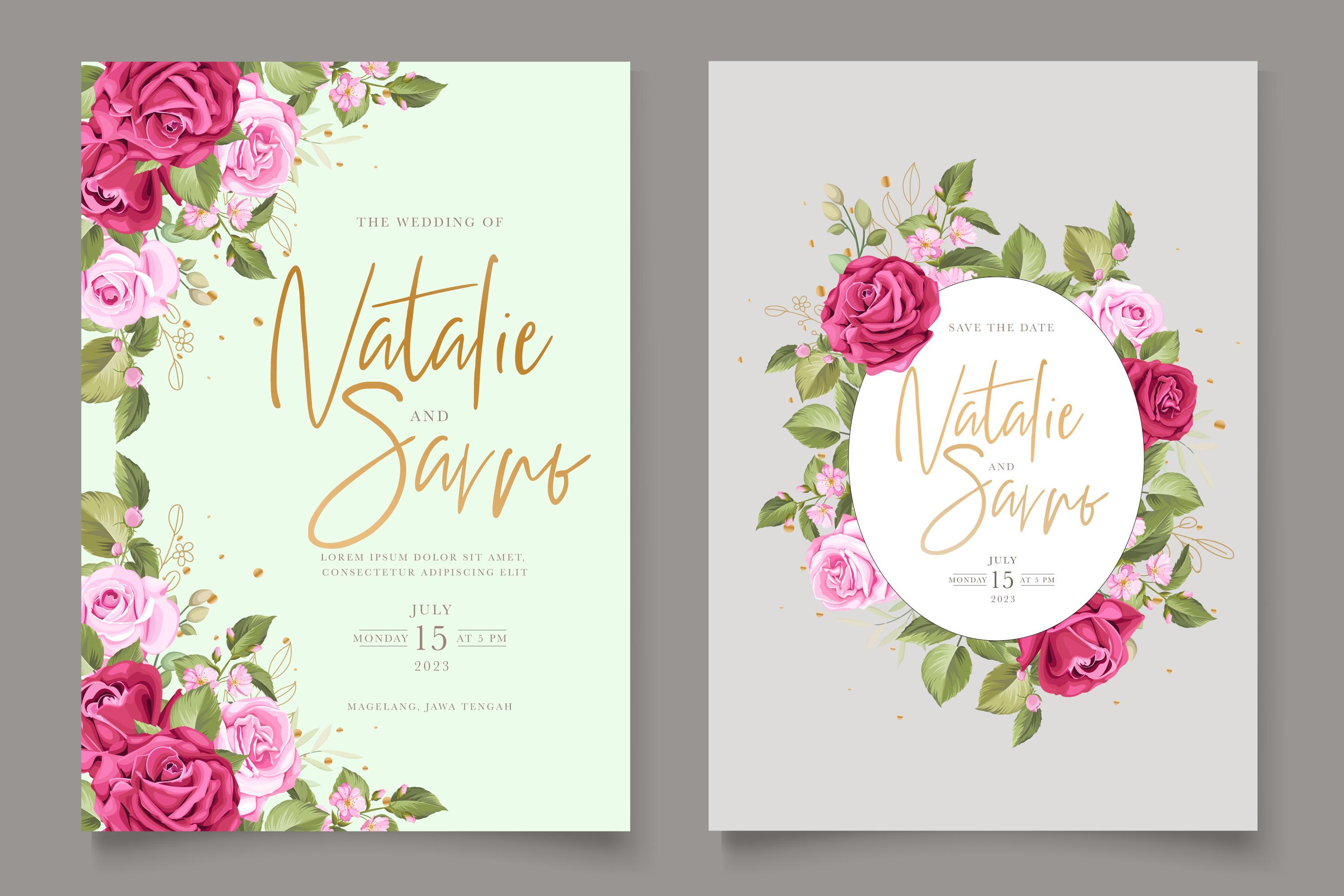 ELEGANT Roses Wedding Card Set